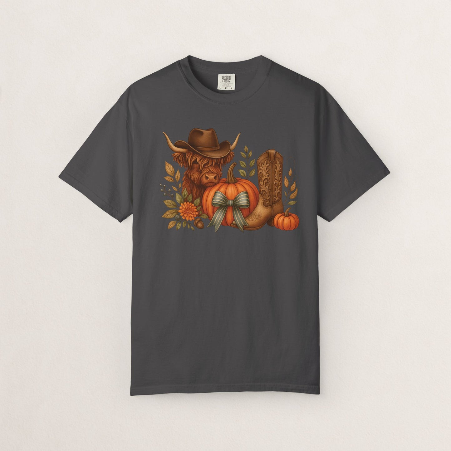 Unisex Autumn Graphic Tee, Fall Vibe T-Shirt, Pumpkin Decor Shirt, Harvest Season Top, Cowboy Aesthetic Apparel