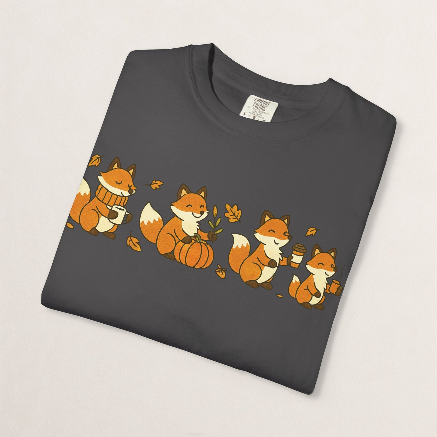 Cozy Fox Garment-Dyed T-Shirt for Nature Lovers, Cute Fall Apparel for Adults, Gift for Friends and Family, Casual Wear, Seasonal Fashion