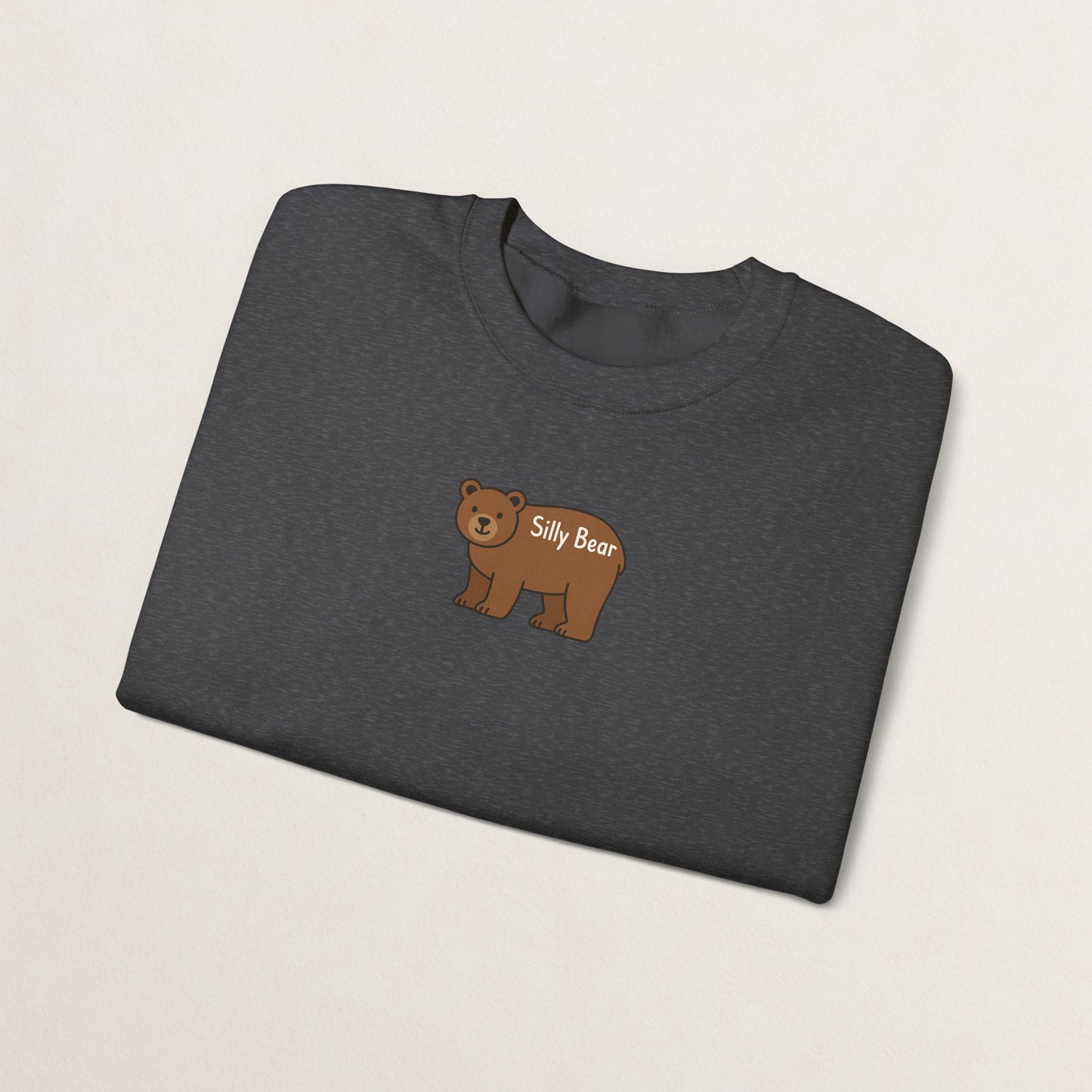 Silly Bear Crewneck Sweatshirt, Cozy Gift for Animal Lovers, Cute Casual Wear, Perfect for Back to School, Birthday, Holidays