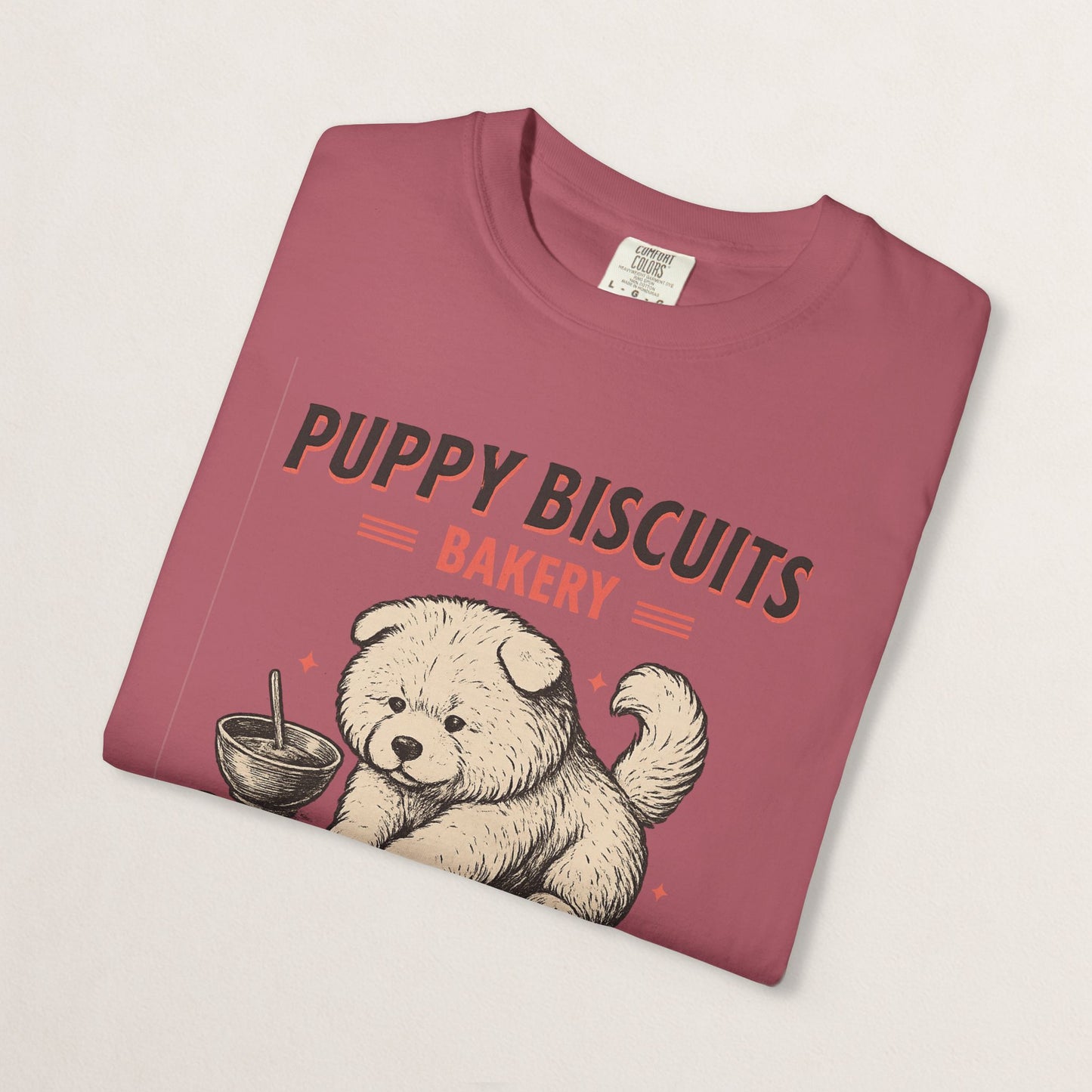Cute Puppy Biscuit Bakery T-shirt, Dog Lover Gift, Unisex Graphic Tee, Dog Mom Shirt, Fun Pet Apparel, Animal Lover Top
