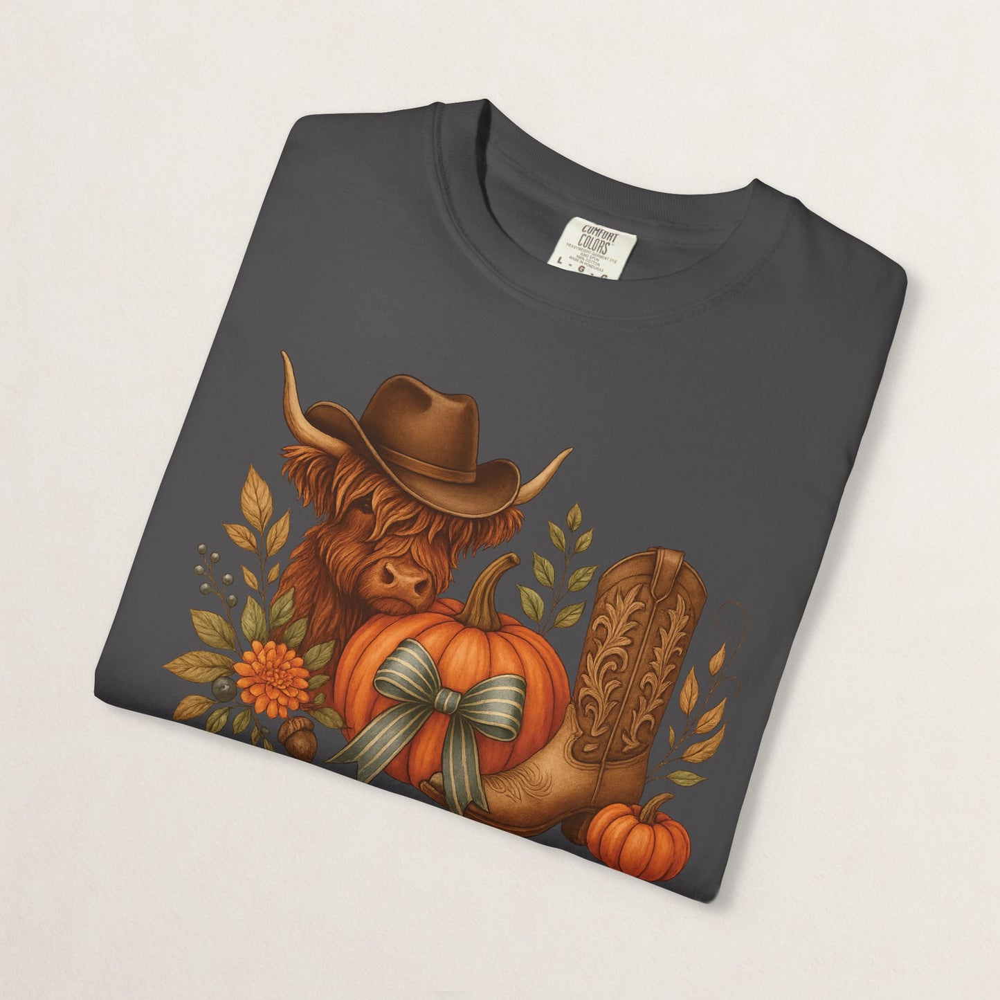 Unisex Autumn Graphic Tee, Fall Vibe T-Shirt, Pumpkin Decor Shirt, Harvest Season Top, Cowboy Aesthetic Apparel