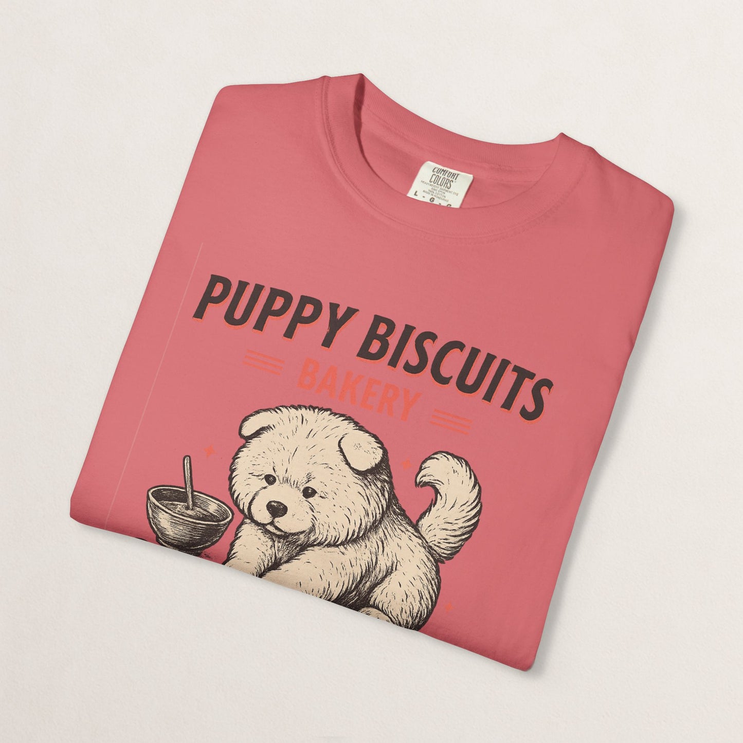 Cute Puppy Biscuit Bakery T-shirt, Dog Lover Gift, Unisex Graphic Tee, Dog Mom Shirt, Fun Pet Apparel, Animal Lover Top