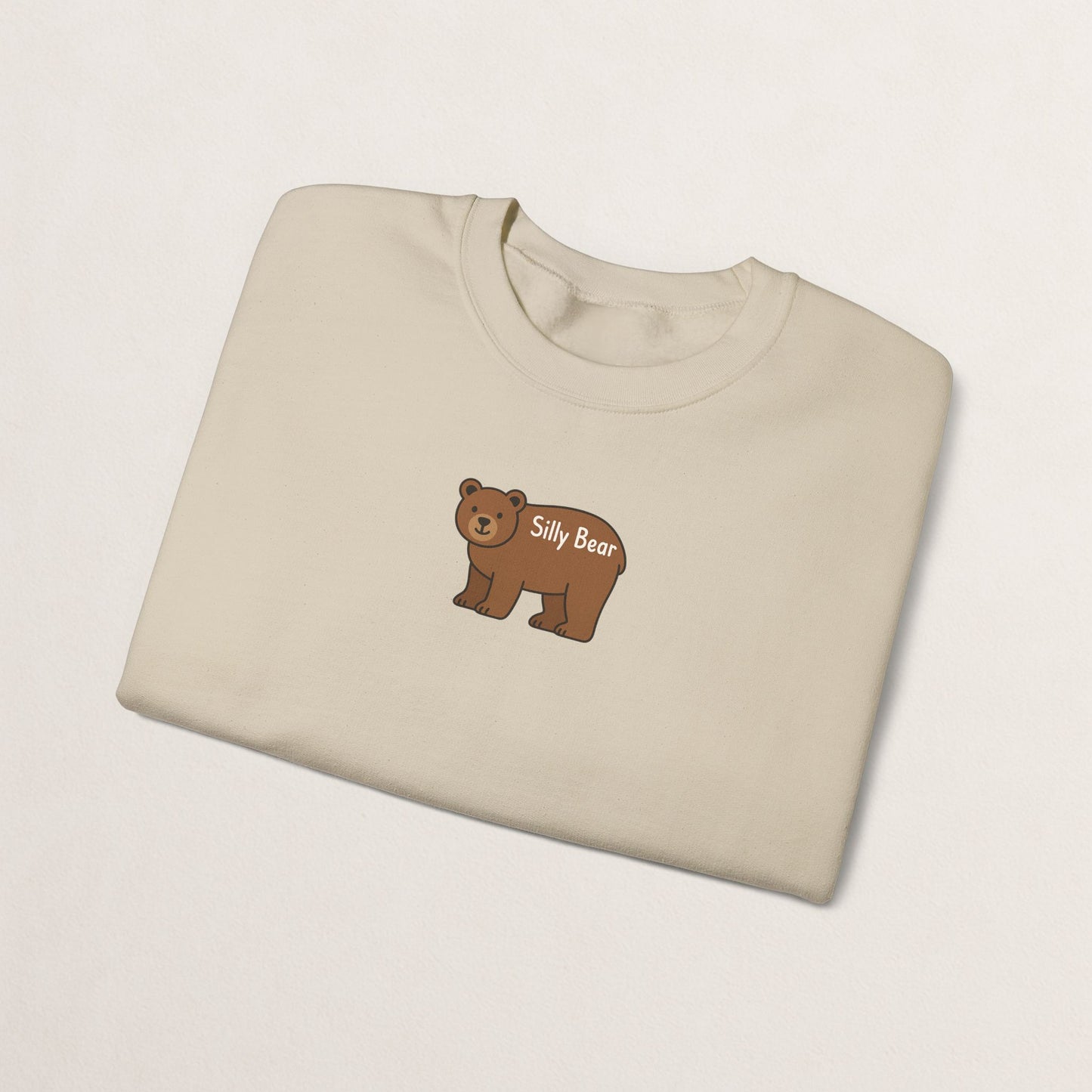 Silly Bear Crewneck Sweatshirt, Cozy Gift for Animal Lovers, Cute Casual Wear, Perfect for Back to School, Birthday, Holidays