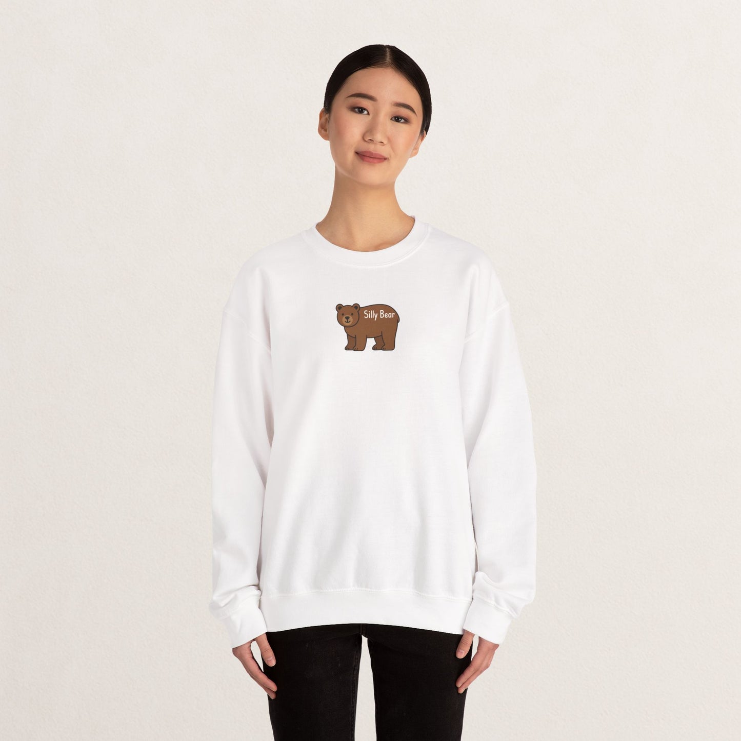 Silly Bear Crewneck Sweatshirt, Cozy Gift for Animal Lovers, Cute Casual Wear, Perfect for Back to School, Birthday, Holidays