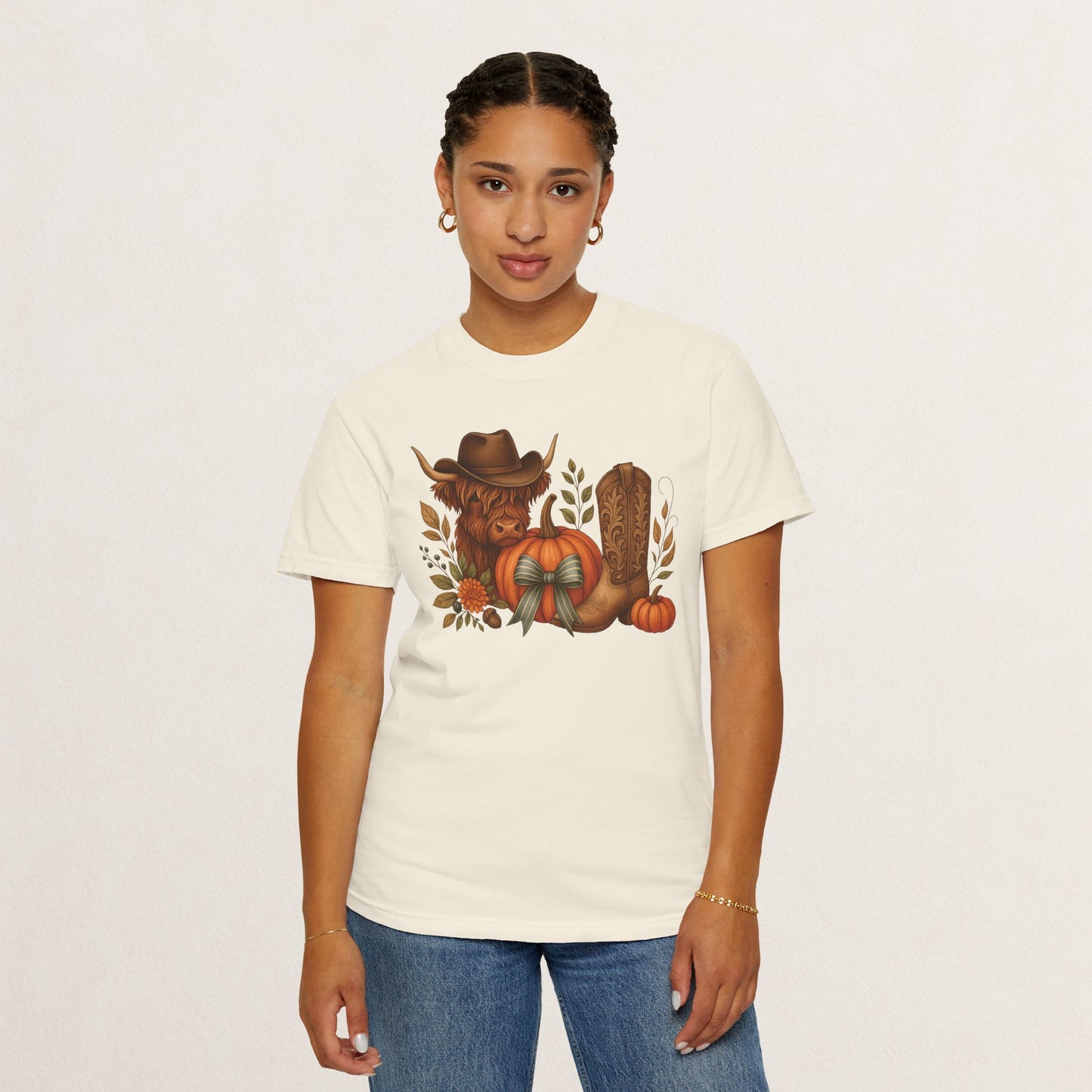 Unisex Autumn Graphic Tee, Fall Vibe T-Shirt, Pumpkin Decor Shirt, Harvest Season Top, Cowboy Aesthetic Apparel