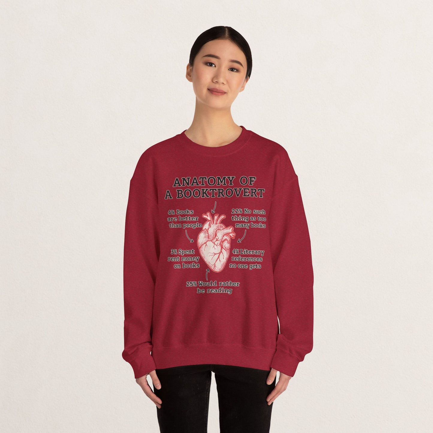 Anatomy of a Booktrovert Sweatshirt, Cozy Literary Gift, Funny Reading Crewneck, Book Lover Apparel, Perfect for Bookworms, Christmas Gift