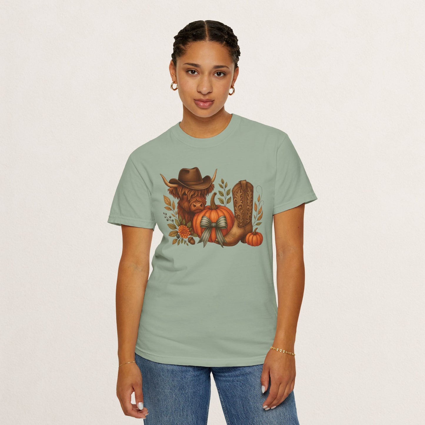 Unisex Autumn Graphic Tee, Fall Vibe T-Shirt, Pumpkin Decor Shirt, Harvest Season Top, Cowboy Aesthetic Apparel