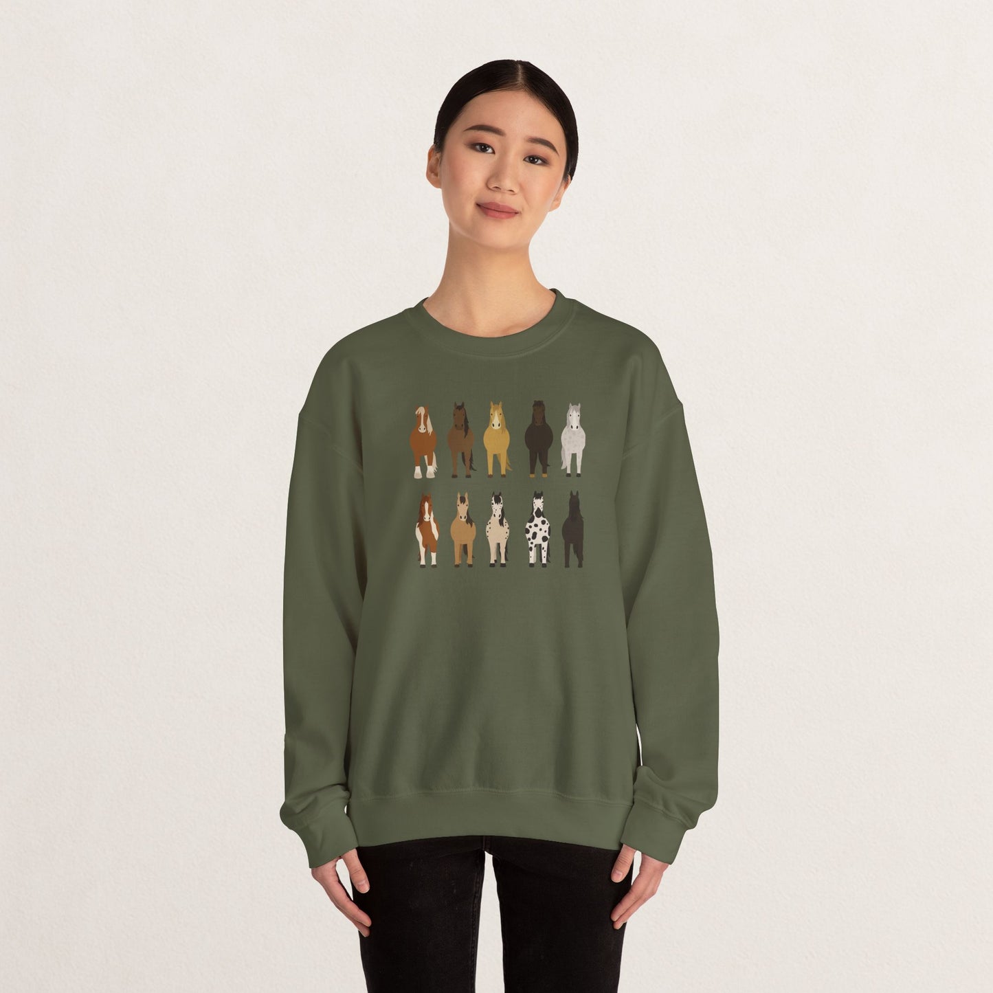 Horse Lovers Crewneck Sweatshirt, Comfortable Sweatshirt for Animal Lovers, Perfect Gift for Christmas, Birthday, and Farm Enthusiasts