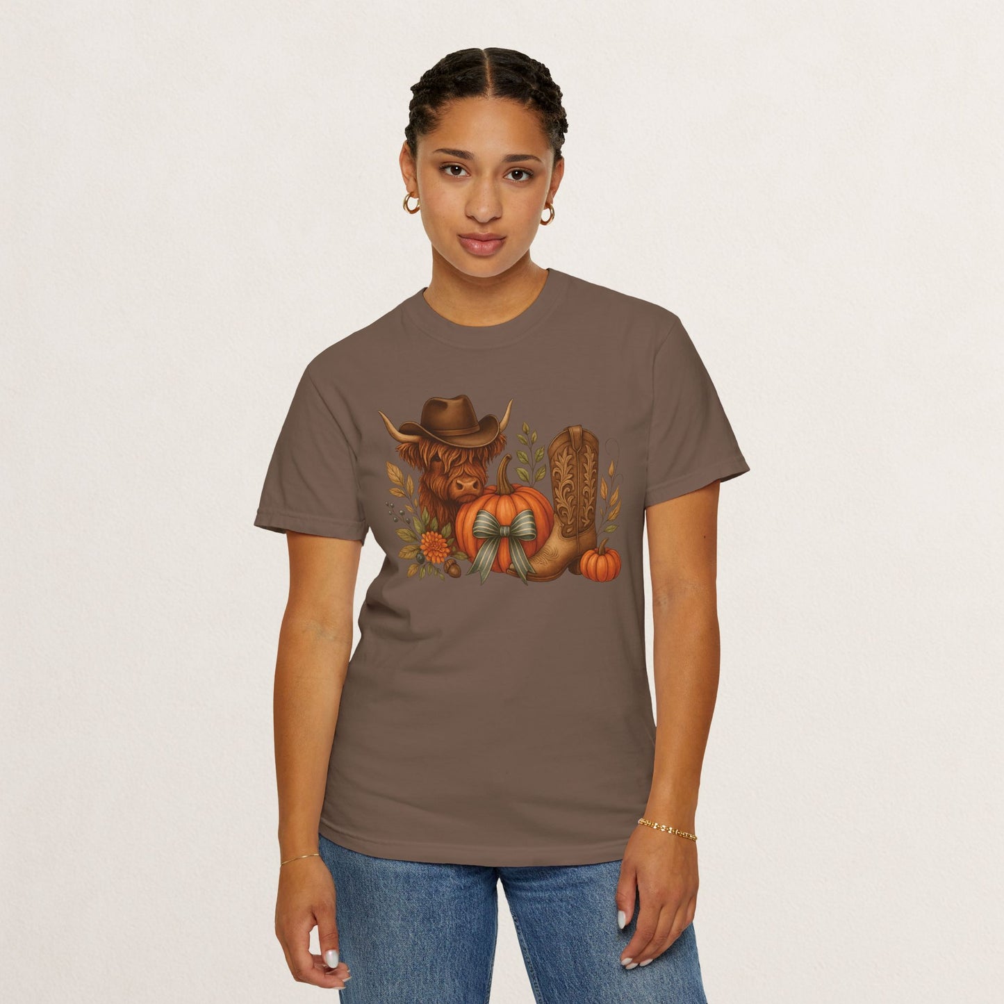 Unisex Autumn Graphic Tee, Fall Vibe T-Shirt, Pumpkin Decor Shirt, Harvest Season Top, Cowboy Aesthetic Apparel