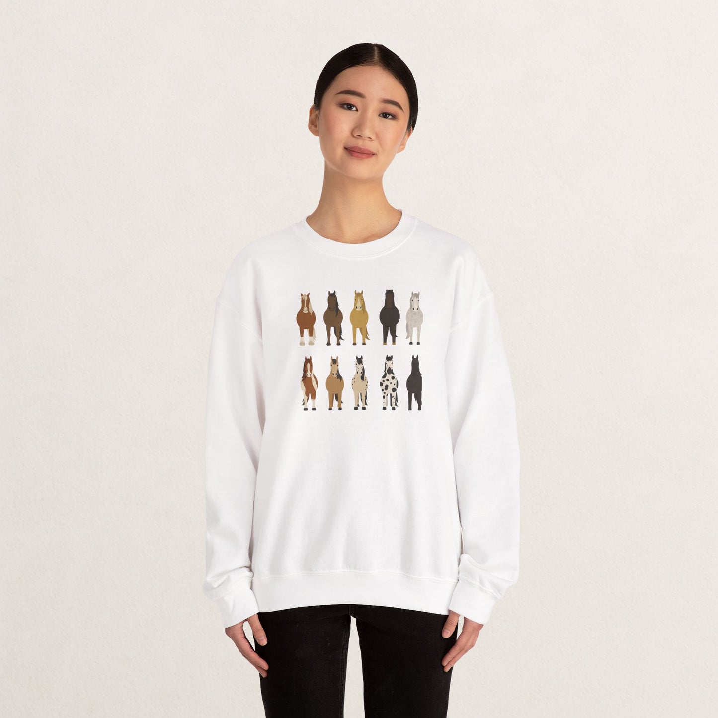 Horse Lovers Crewneck Sweatshirt, Comfortable Sweatshirt for Animal Lovers, Perfect Gift for Christmas, Birthday, and Farm Enthusiasts