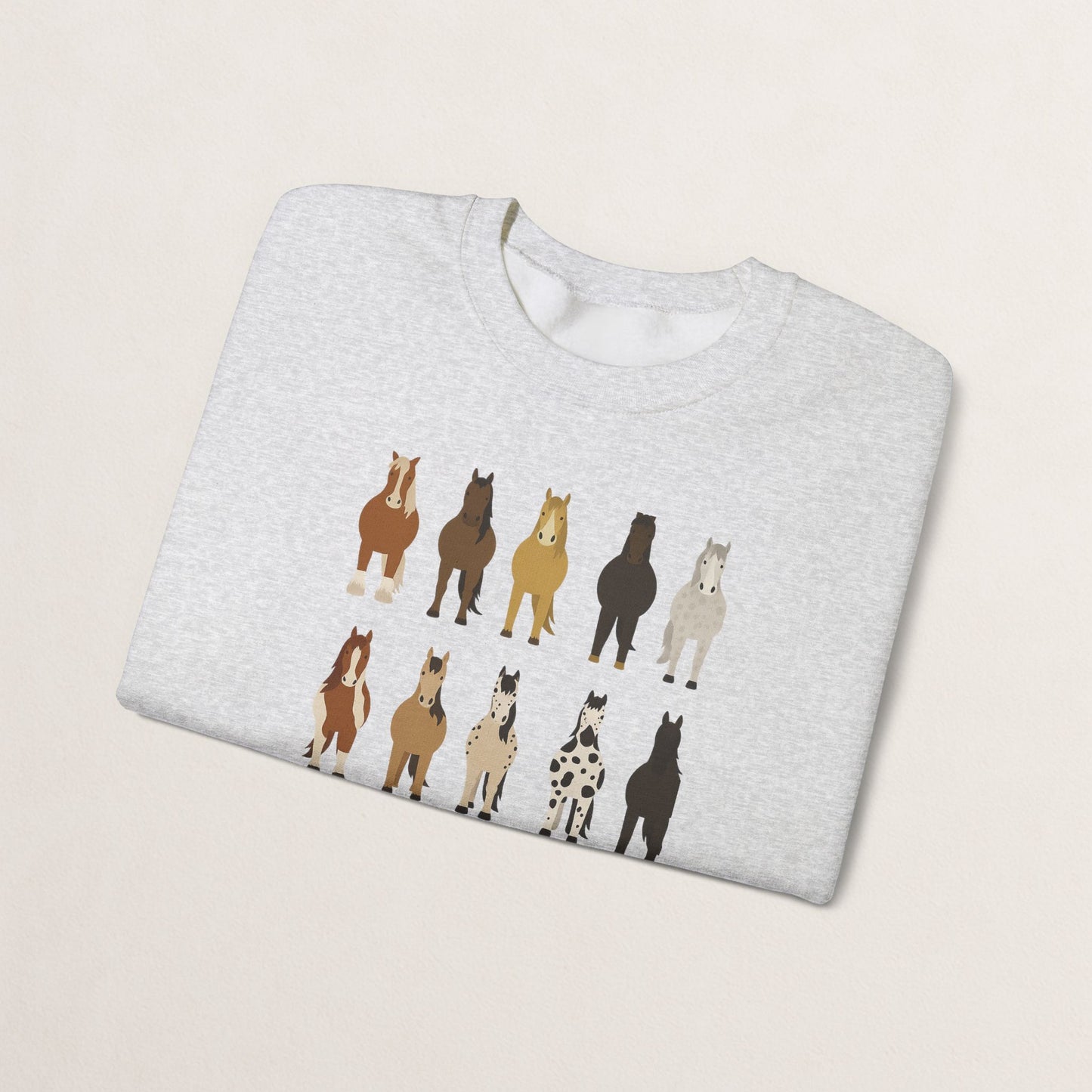 Horse Lovers Crewneck Sweatshirt, Comfortable Sweatshirt for Animal Lovers, Perfect Gift for Christmas, Birthday, and Farm Enthusiasts