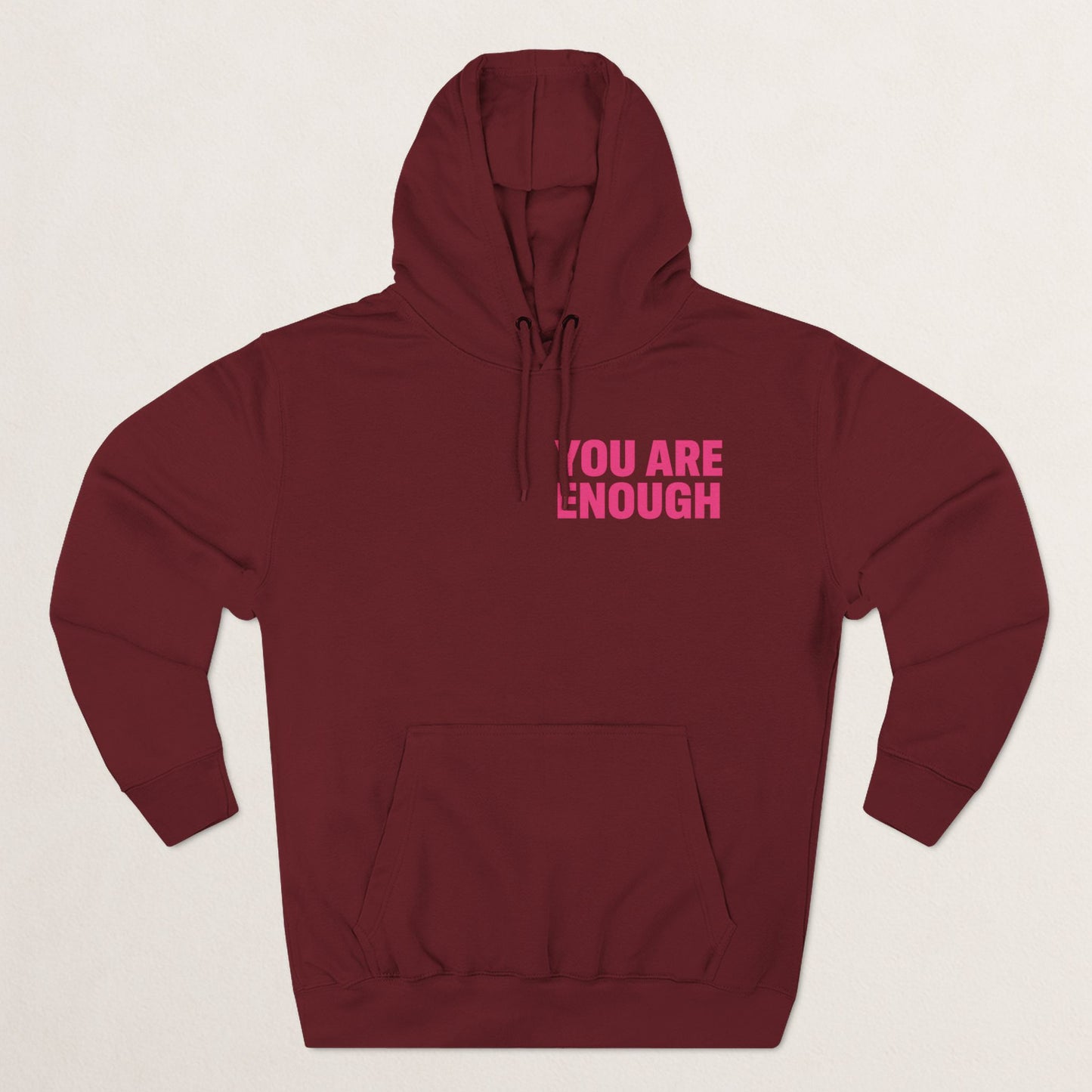 You Are Enough Floral Hoodie | Inspirational Fleece Hoodie | Self-Love Gift | Cozy Sweatshirt | Empowerment Apparel | Positive Vibes