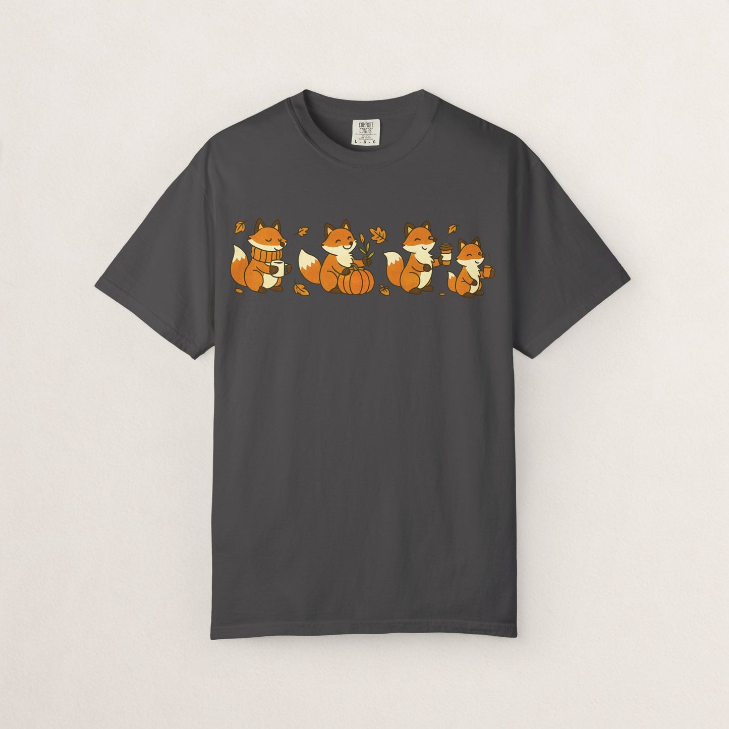 Cozy Fox Garment-Dyed T-Shirt for Nature Lovers, Cute Fall Apparel for Adults, Gift for Friends and Family, Casual Wear, Seasonal Fashion