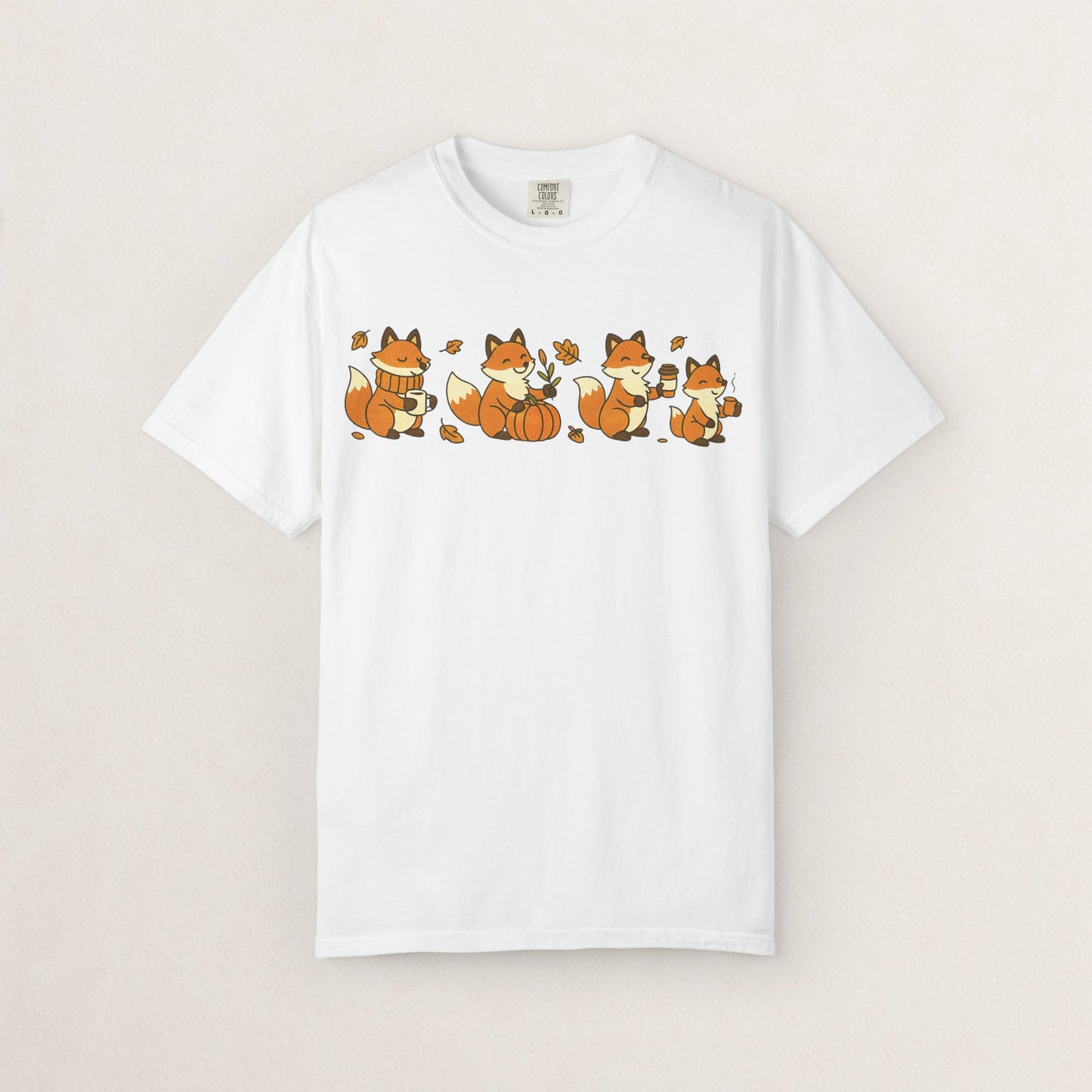 Cozy Fox Garment-Dyed T-Shirt for Nature Lovers, Cute Fall Apparel for Adults, Gift for Friends and Family, Casual Wear, Seasonal Fashion