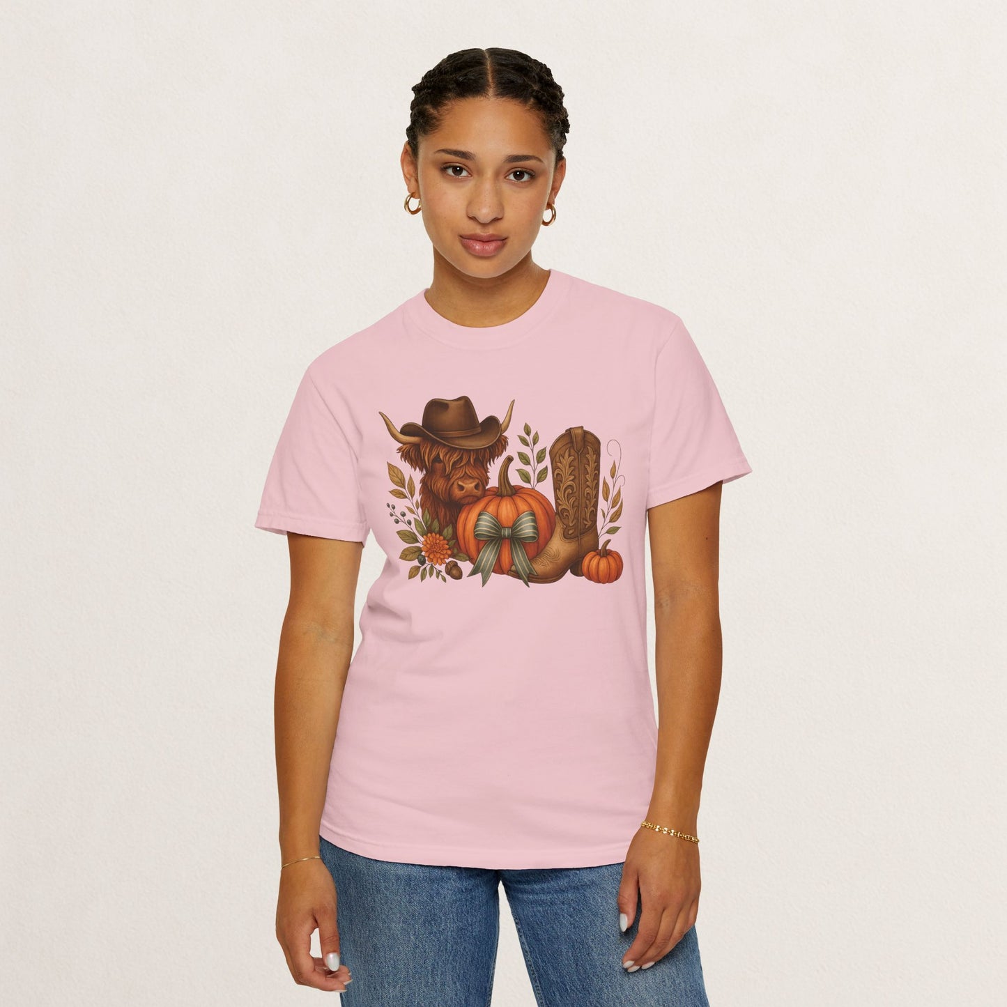 Unisex Autumn Graphic Tee, Fall Vibe T-Shirt, Pumpkin Decor Shirt, Harvest Season Top, Cowboy Aesthetic Apparel
