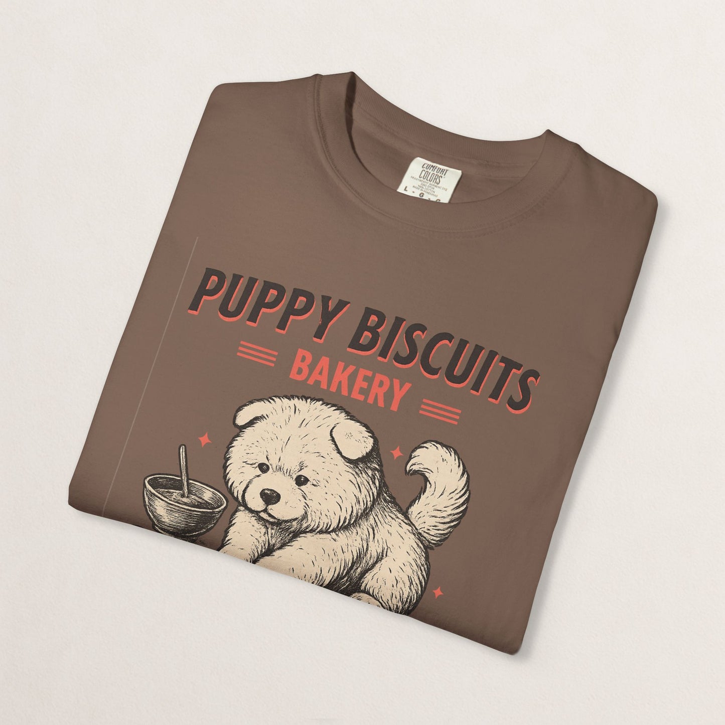 Cute Puppy Biscuit Bakery T-shirt, Dog Lover Gift, Unisex Graphic Tee, Dog Mom Shirt, Fun Pet Apparel, Animal Lover Top