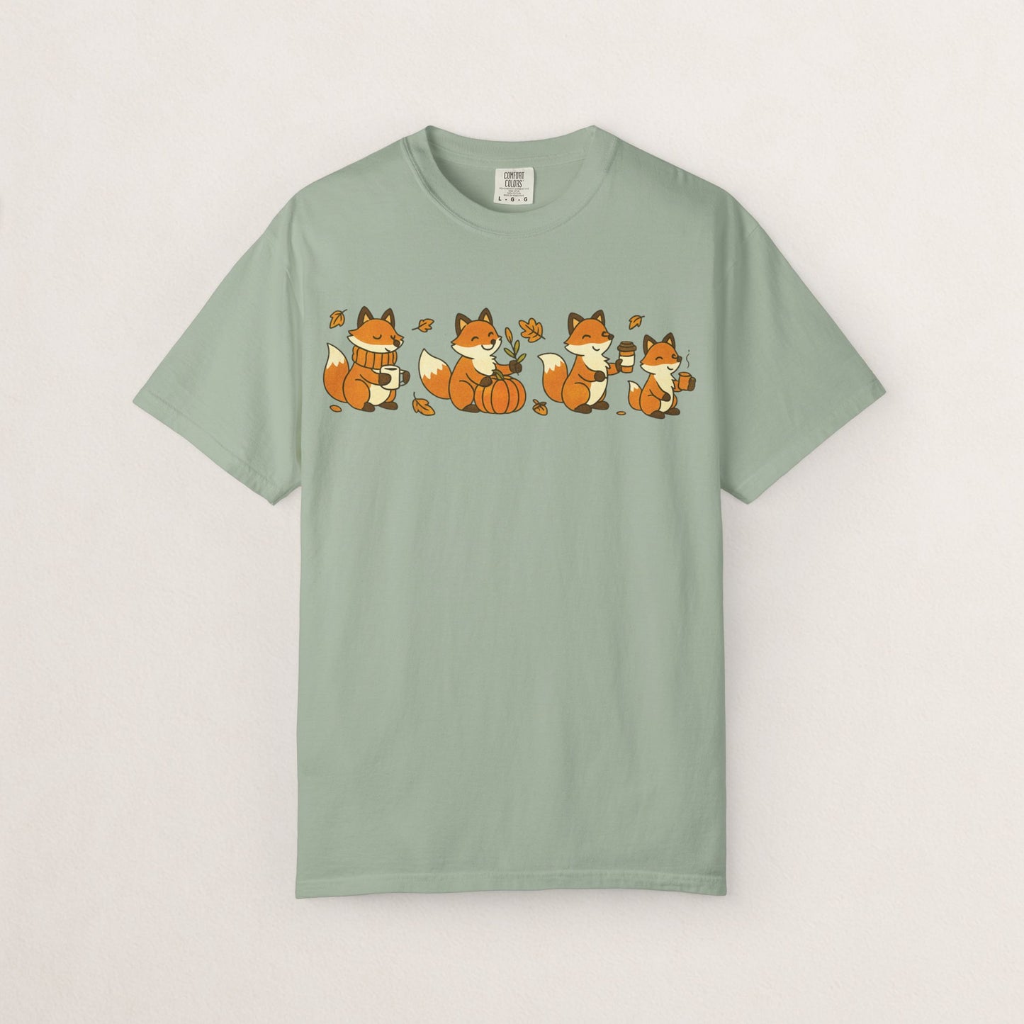 Cozy Fox Garment-Dyed T-Shirt for Nature Lovers, Cute Fall Apparel for Adults, Gift for Friends and Family, Casual Wear, Seasonal Fashion