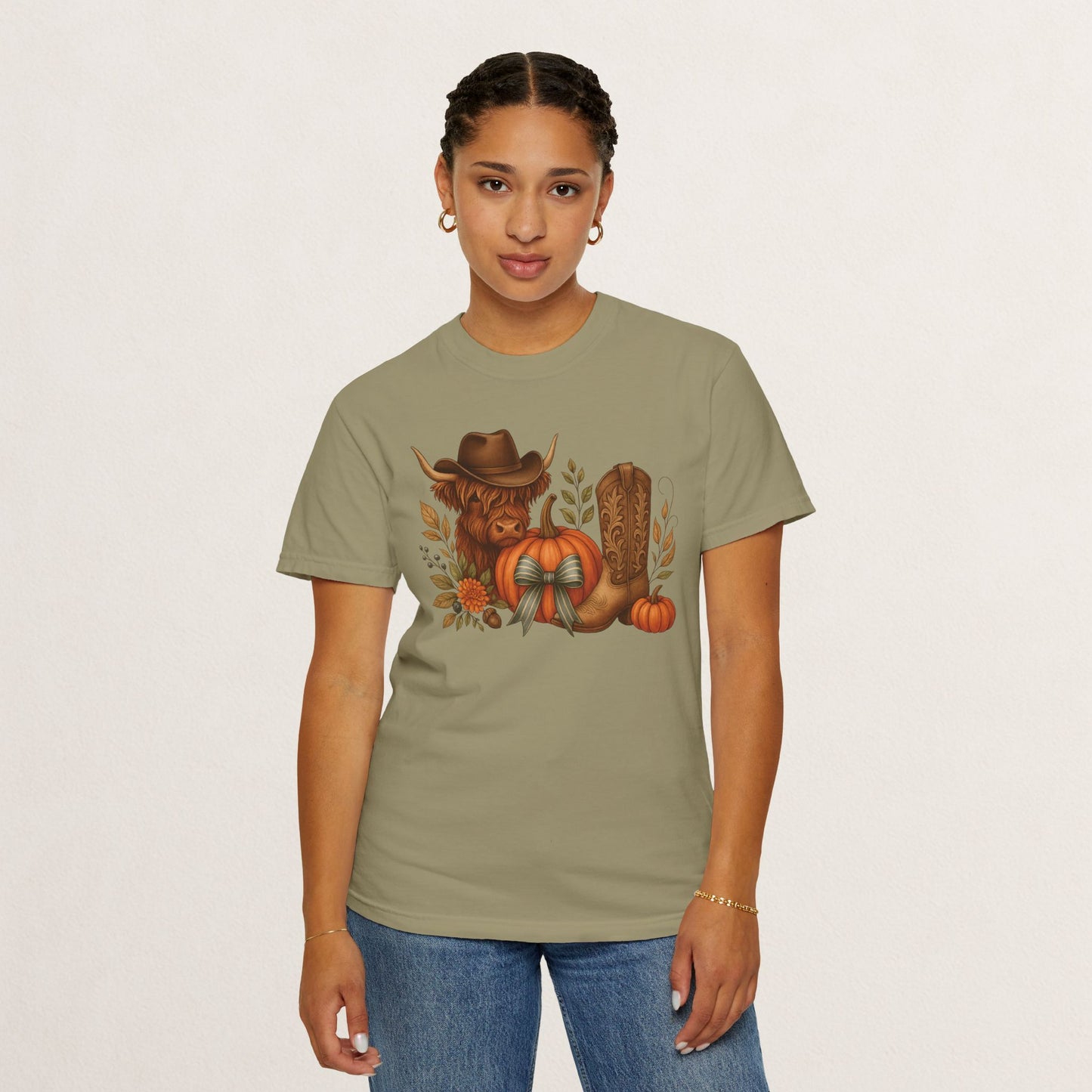 Unisex Autumn Graphic Tee, Fall Vibe T-Shirt, Pumpkin Decor Shirt, Harvest Season Top, Cowboy Aesthetic Apparel