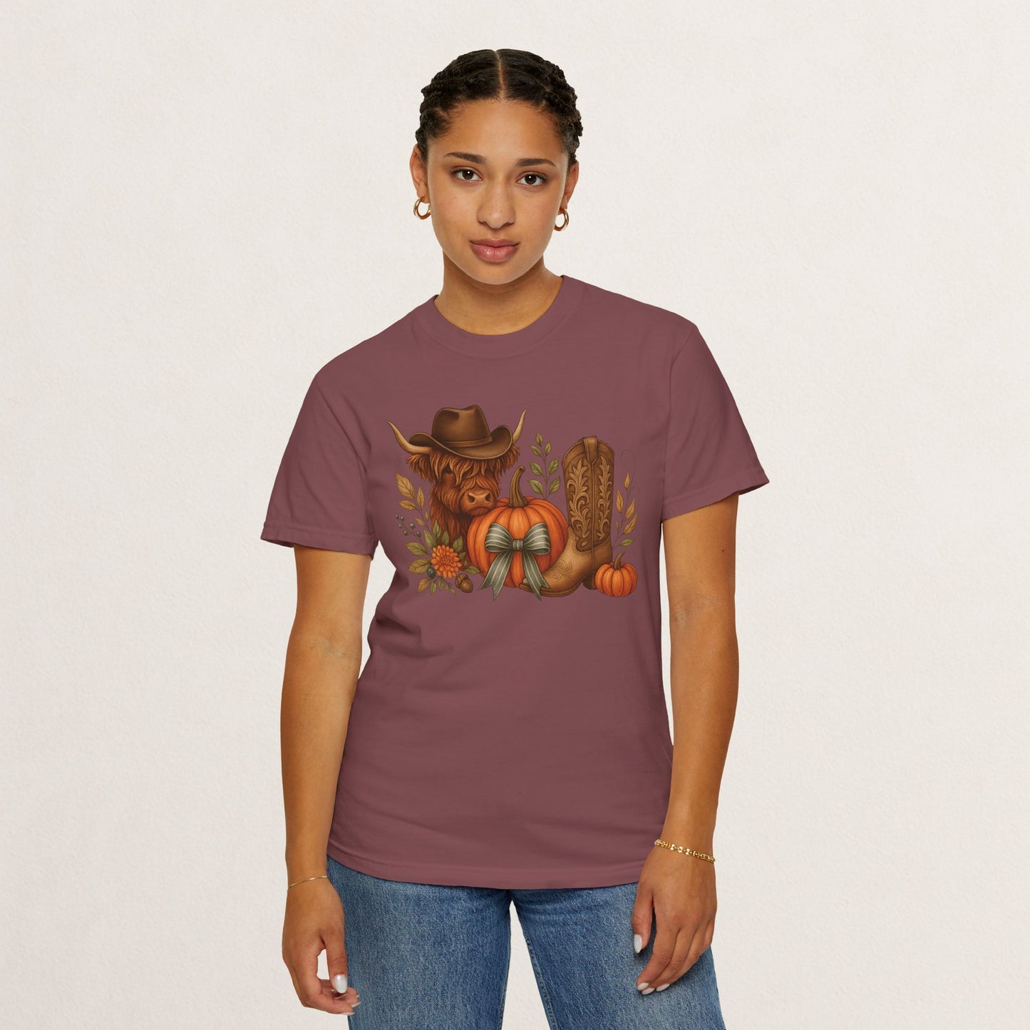 Unisex Autumn Graphic Tee, Fall Vibe T-Shirt, Pumpkin Decor Shirt, Harvest Season Top, Cowboy Aesthetic Apparel