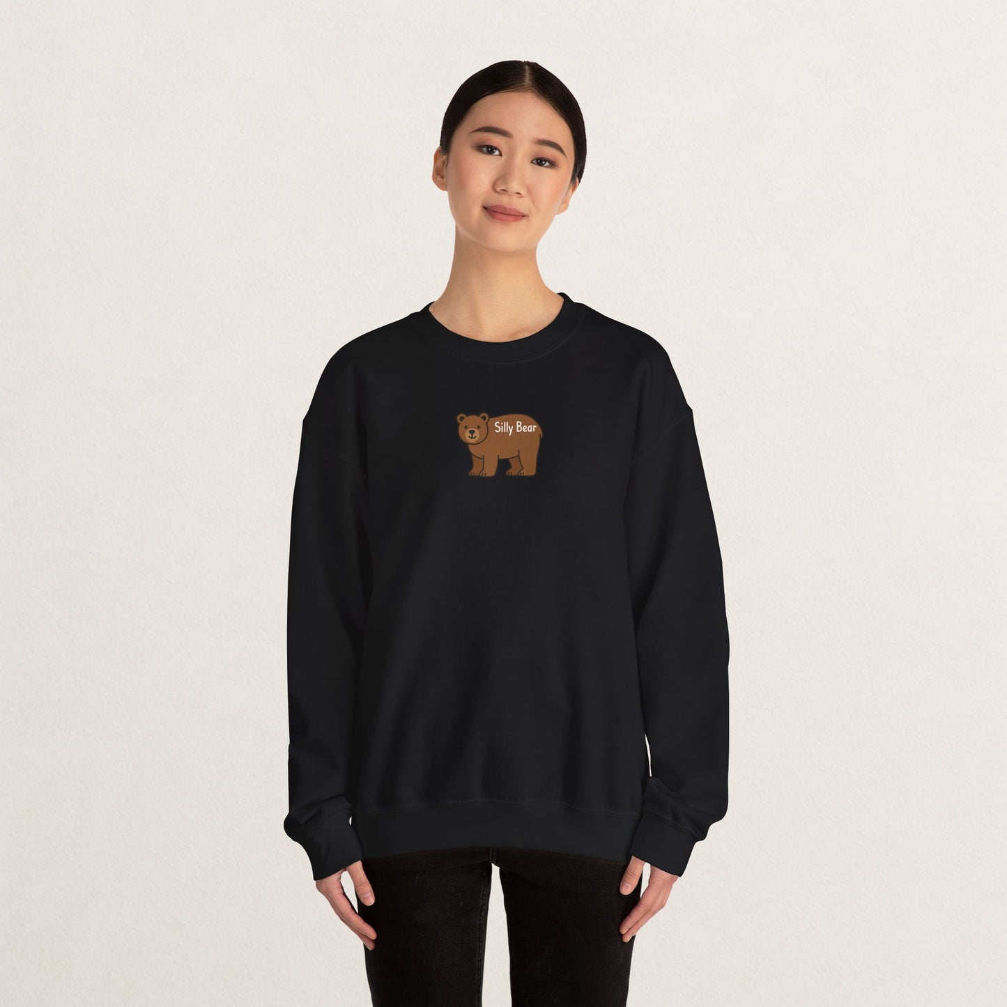 Silly Bear Crewneck Sweatshirt, Cozy Gift for Animal Lovers, Cute Casual Wear, Perfect for Back to School, Birthday, Holidays