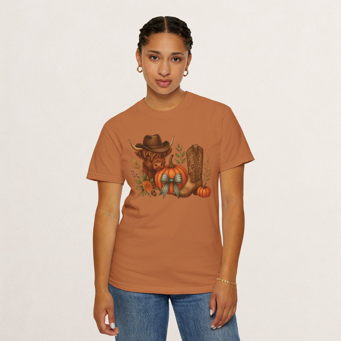 Unisex Autumn Graphic Tee, Fall Vibe T-Shirt, Pumpkin Decor Shirt, Harvest Season Top, Cowboy Aesthetic Apparel