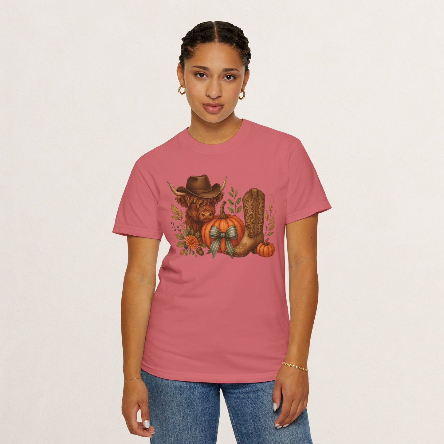Unisex Autumn Graphic Tee, Fall Vibe T-Shirt, Pumpkin Decor Shirt, Harvest Season Top, Cowboy Aesthetic Apparel