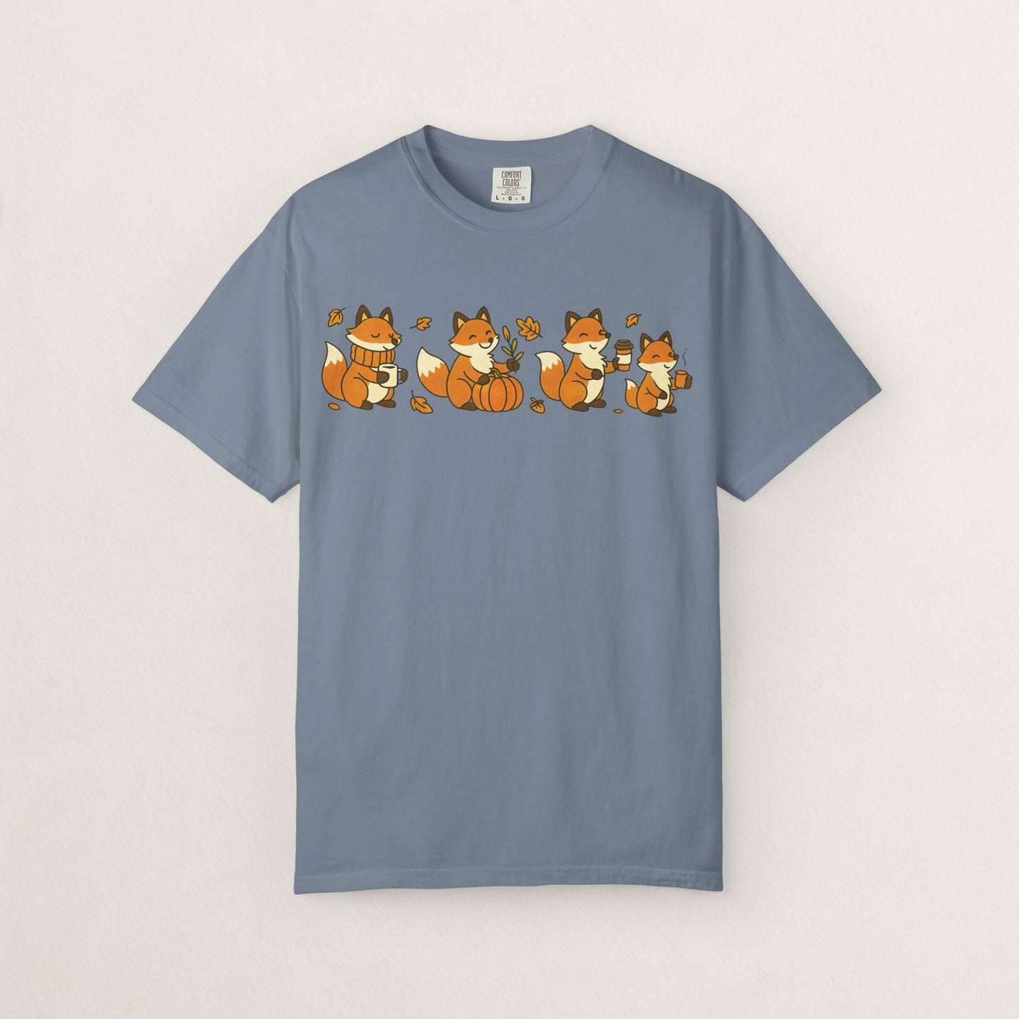 Cozy Fox Garment-Dyed T-Shirt for Nature Lovers, Cute Fall Apparel for Adults, Gift for Friends and Family, Casual Wear, Seasonal Fashion
