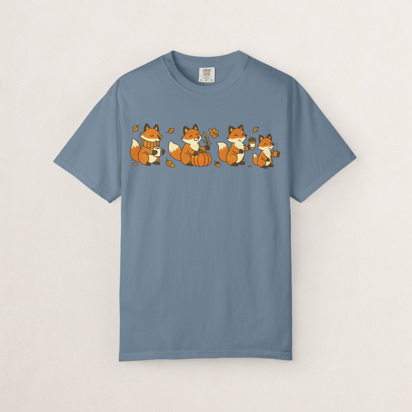 Cozy Fox Garment-Dyed T-Shirt for Nature Lovers, Cute Fall Apparel for Adults, Gift for Friends and Family, Casual Wear, Seasonal Fashion
