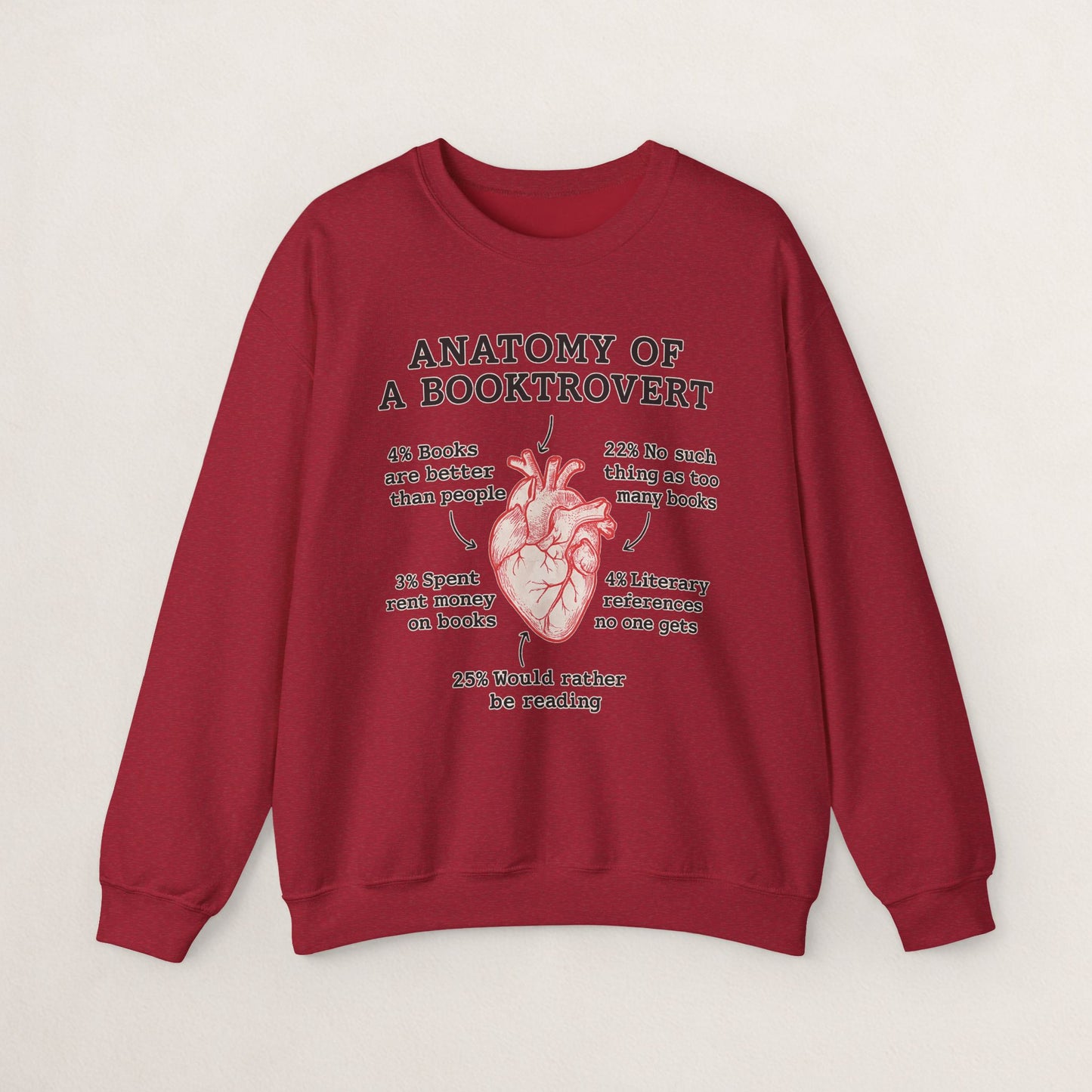 Anatomy of a Booktrovert Sweatshirt, Cozy Literary Gift, Funny Reading Crewneck, Book Lover Apparel, Perfect for Bookworms, Christmas Gift