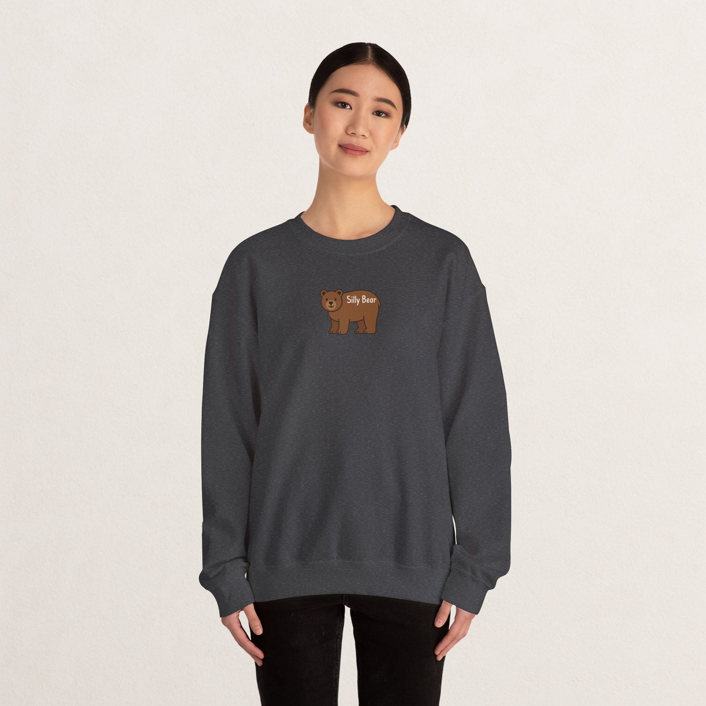 Silly Bear Crewneck Sweatshirt, Cozy Gift for Animal Lovers, Cute Casual Wear, Perfect for Back to School, Birthday, Holidays