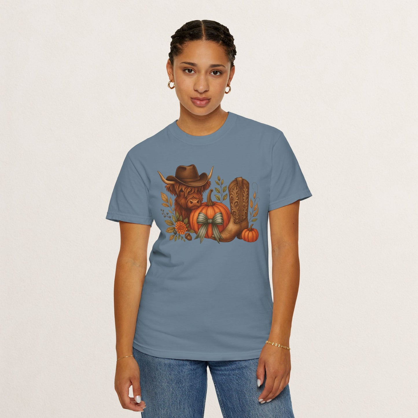 Unisex Autumn Graphic Tee, Fall Vibe T-Shirt, Pumpkin Decor Shirt, Harvest Season Top, Cowboy Aesthetic Apparel