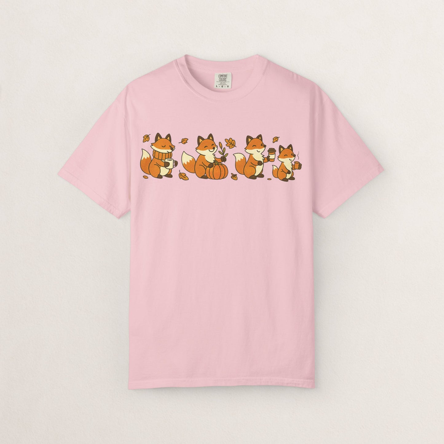 Cozy Fox Garment-Dyed T-Shirt for Nature Lovers, Cute Fall Apparel for Adults, Gift for Friends and Family, Casual Wear, Seasonal Fashion