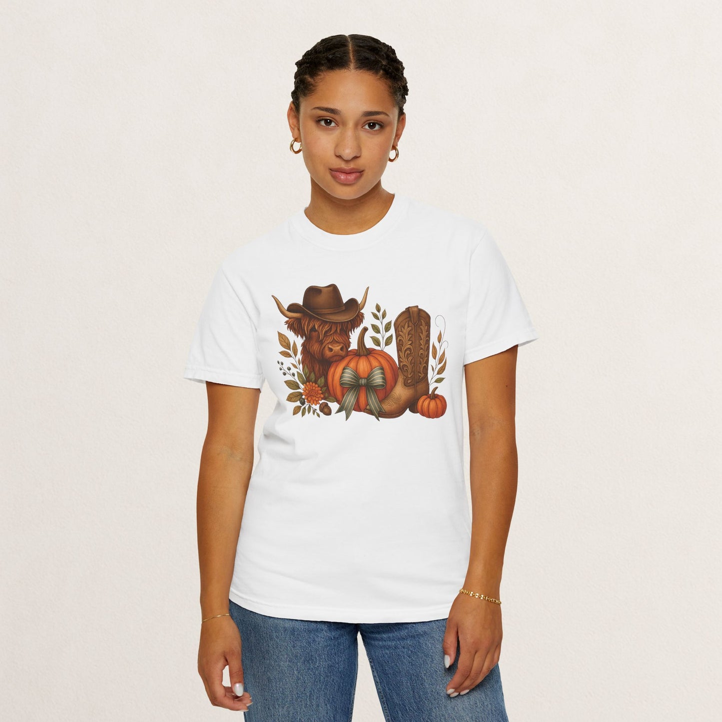 Unisex Autumn Graphic Tee, Fall Vibe T-Shirt, Pumpkin Decor Shirt, Harvest Season Top, Cowboy Aesthetic Apparel
