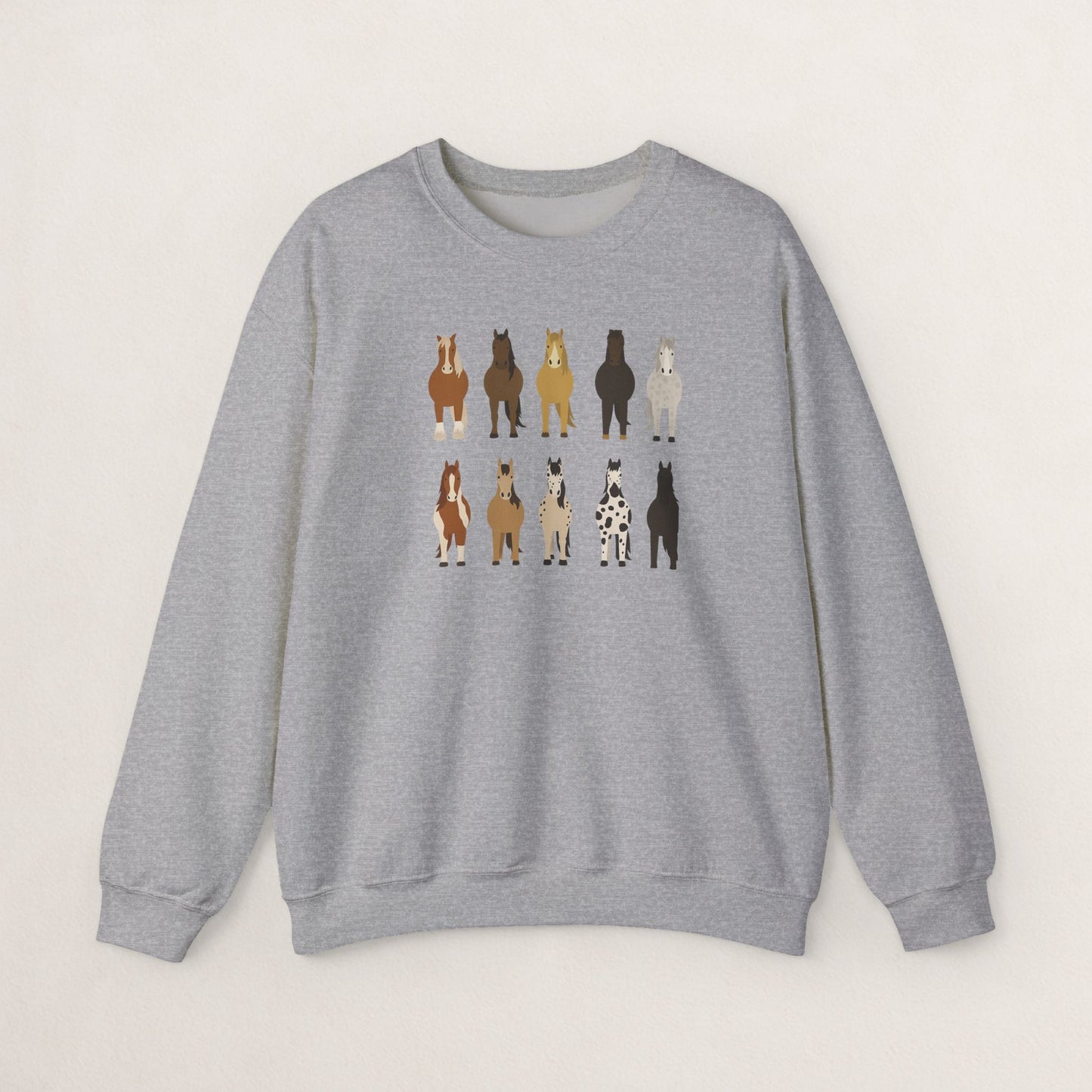 Horse Lovers Crewneck Sweatshirt, Comfortable Sweatshirt for Animal Lovers, Perfect Gift for Christmas, Birthday, and Farm Enthusiasts