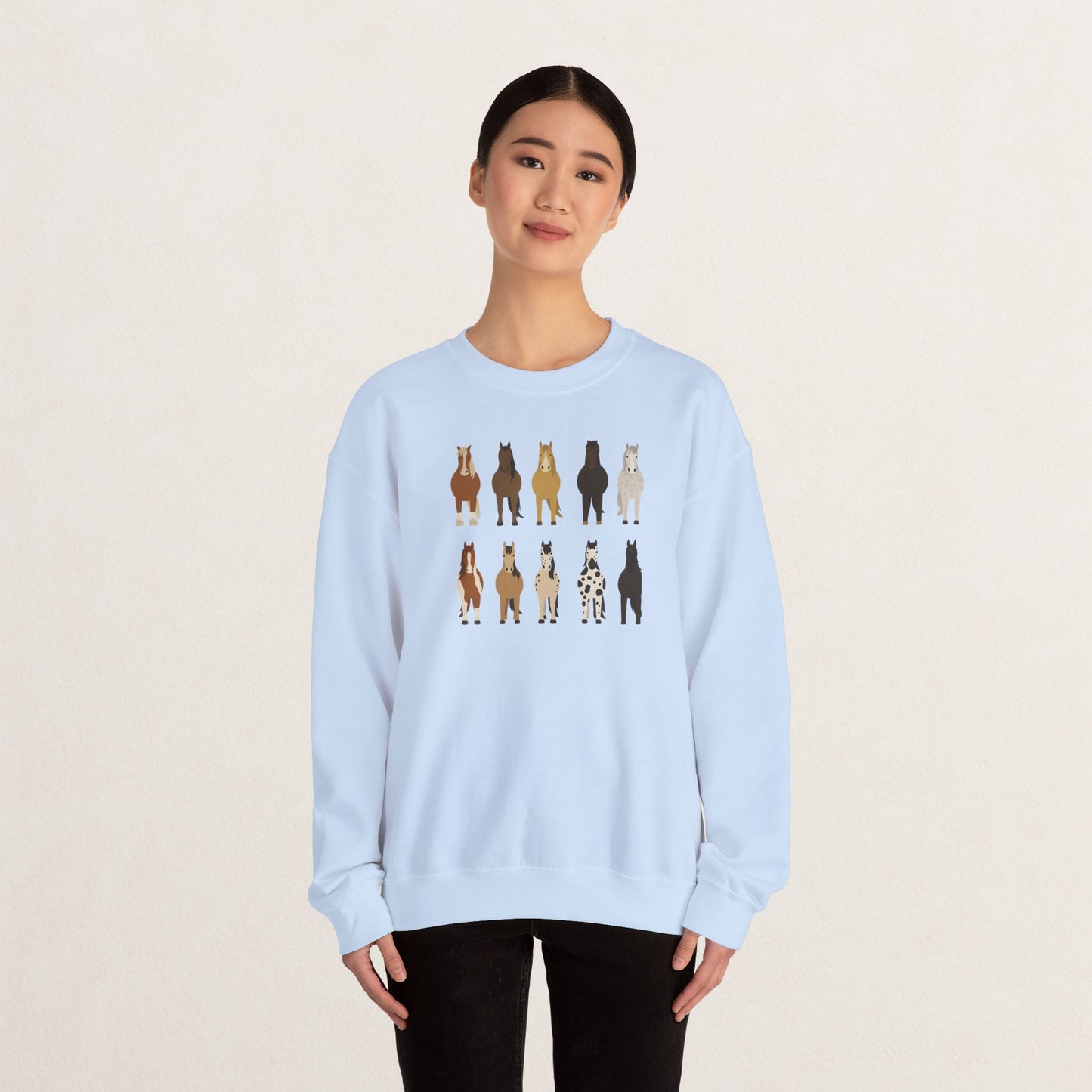 Horse Lovers Crewneck Sweatshirt, Comfortable Sweatshirt for Animal Lovers, Perfect Gift for Christmas, Birthday, and Farm Enthusiasts