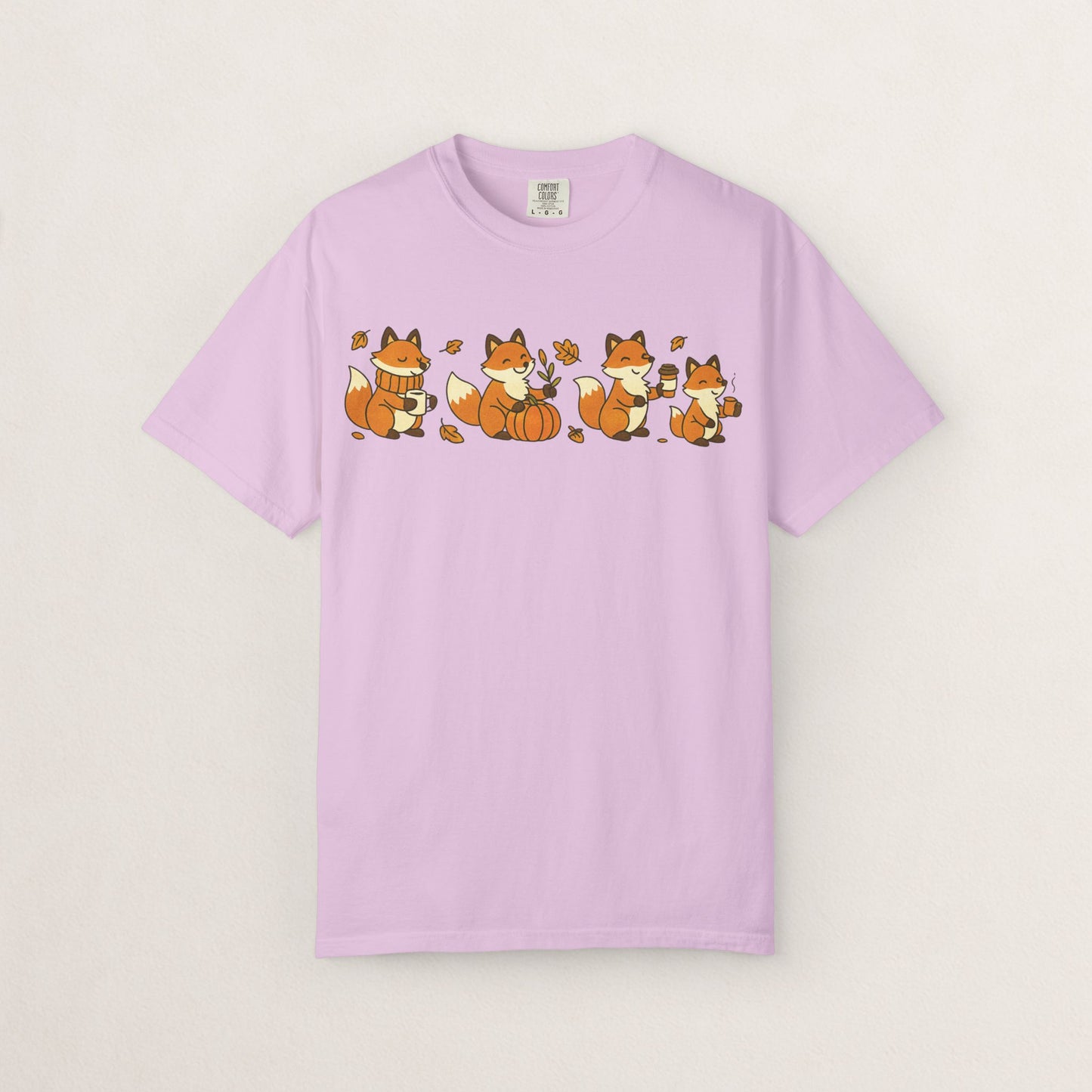 Cozy Fox Garment-Dyed T-Shirt for Nature Lovers, Cute Fall Apparel for Adults, Gift for Friends and Family, Casual Wear, Seasonal Fashion