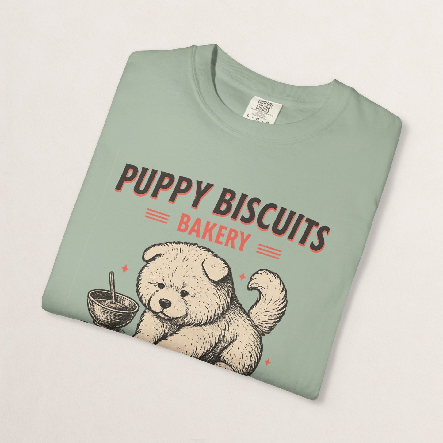 Cute Puppy Biscuit Bakery T-shirt, Dog Lover Gift, Unisex Graphic Tee, Dog Mom Shirt, Fun Pet Apparel, Animal Lover Top