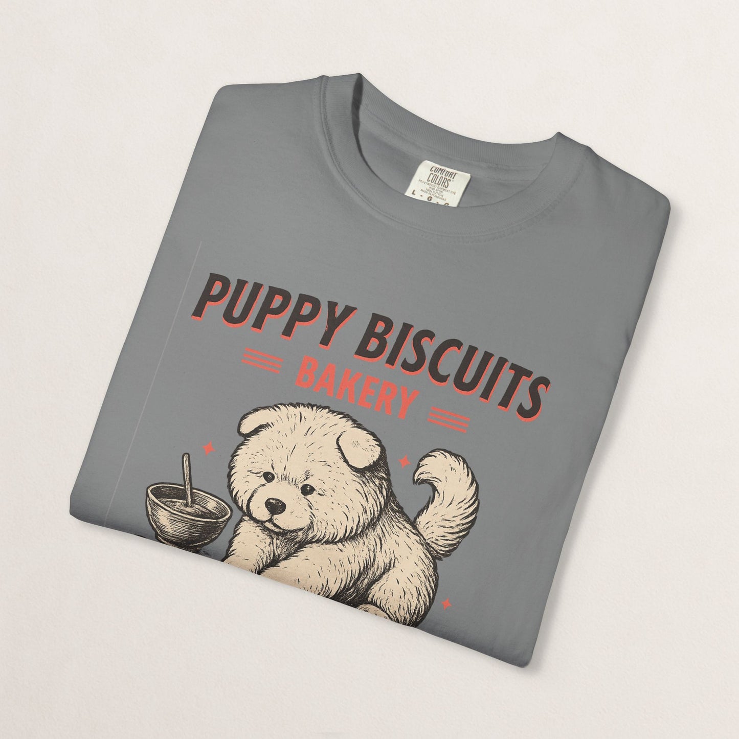 Cute Puppy Biscuit Bakery T-shirt, Dog Lover Gift, Unisex Graphic Tee, Dog Mom Shirt, Fun Pet Apparel, Animal Lover Top
