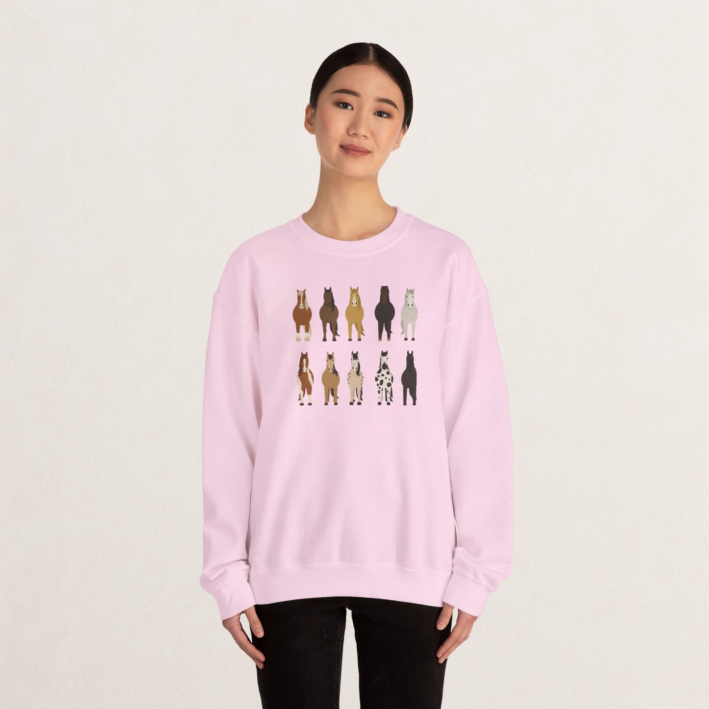 Horse Lovers Crewneck Sweatshirt, Comfortable Sweatshirt for Animal Lovers, Perfect Gift for Christmas, Birthday, and Farm Enthusiasts