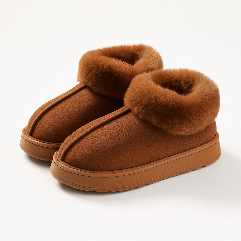 CloudCuff Slippers – highlights the fluffy cuff.