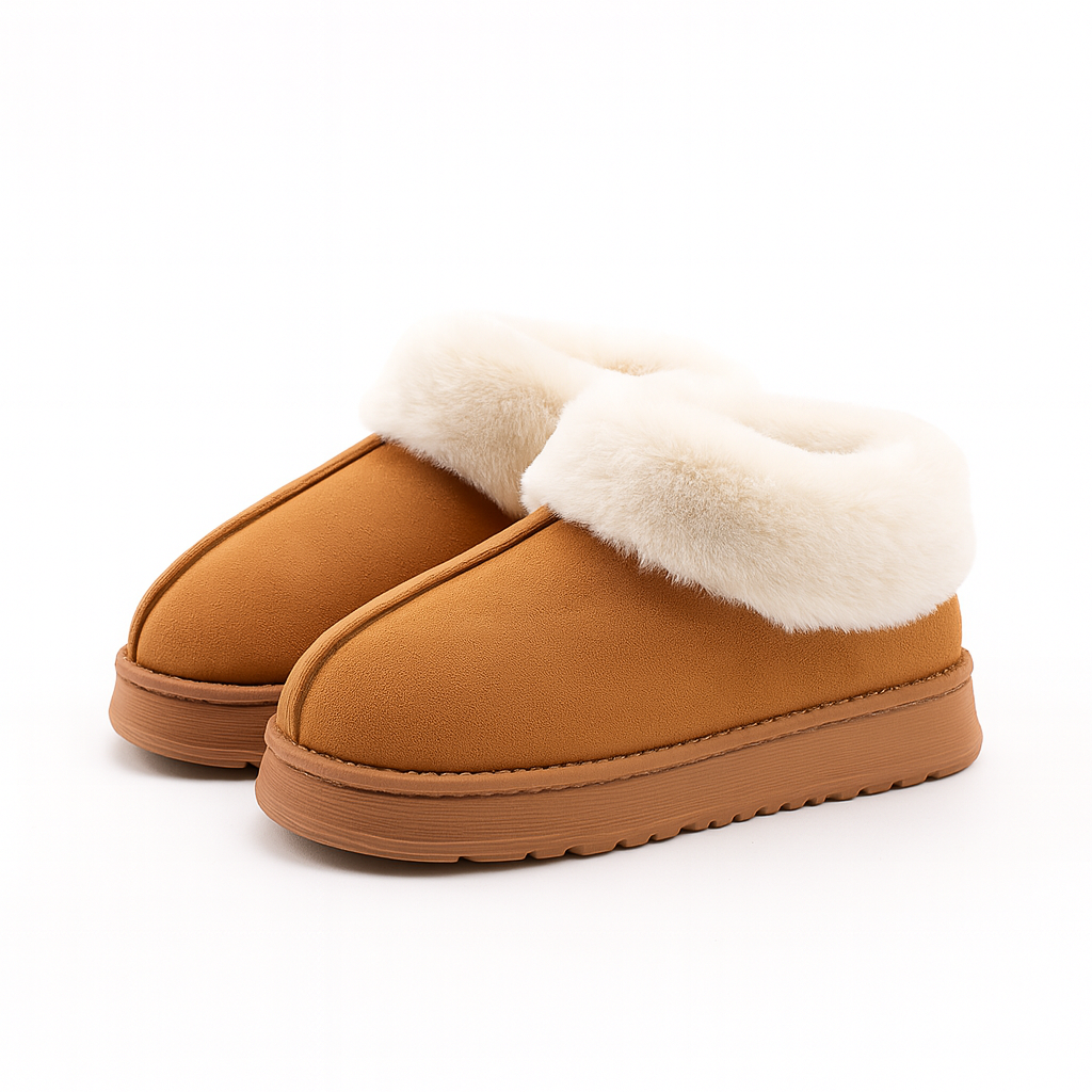 CloudCuff Slippers – highlights the fluffy cuff.