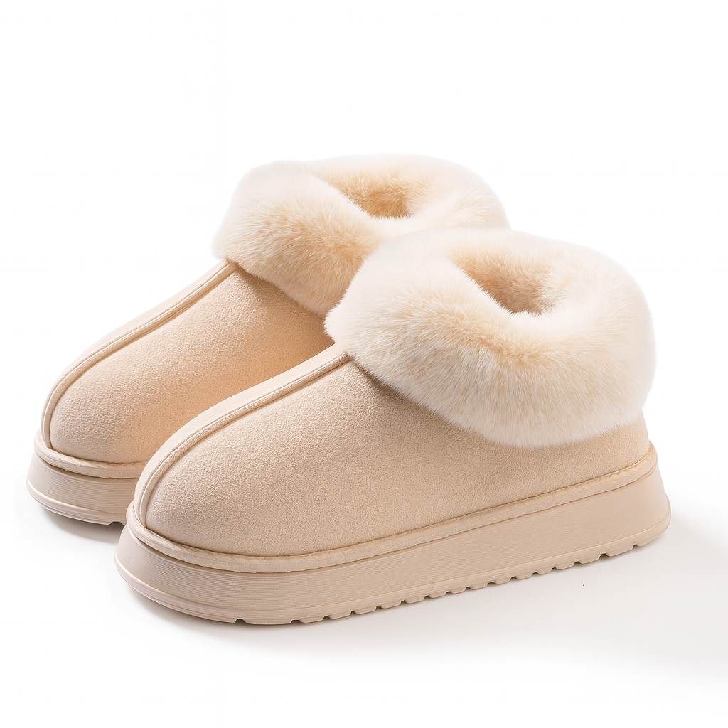 CloudCuff Slippers – highlights the fluffy cuff.