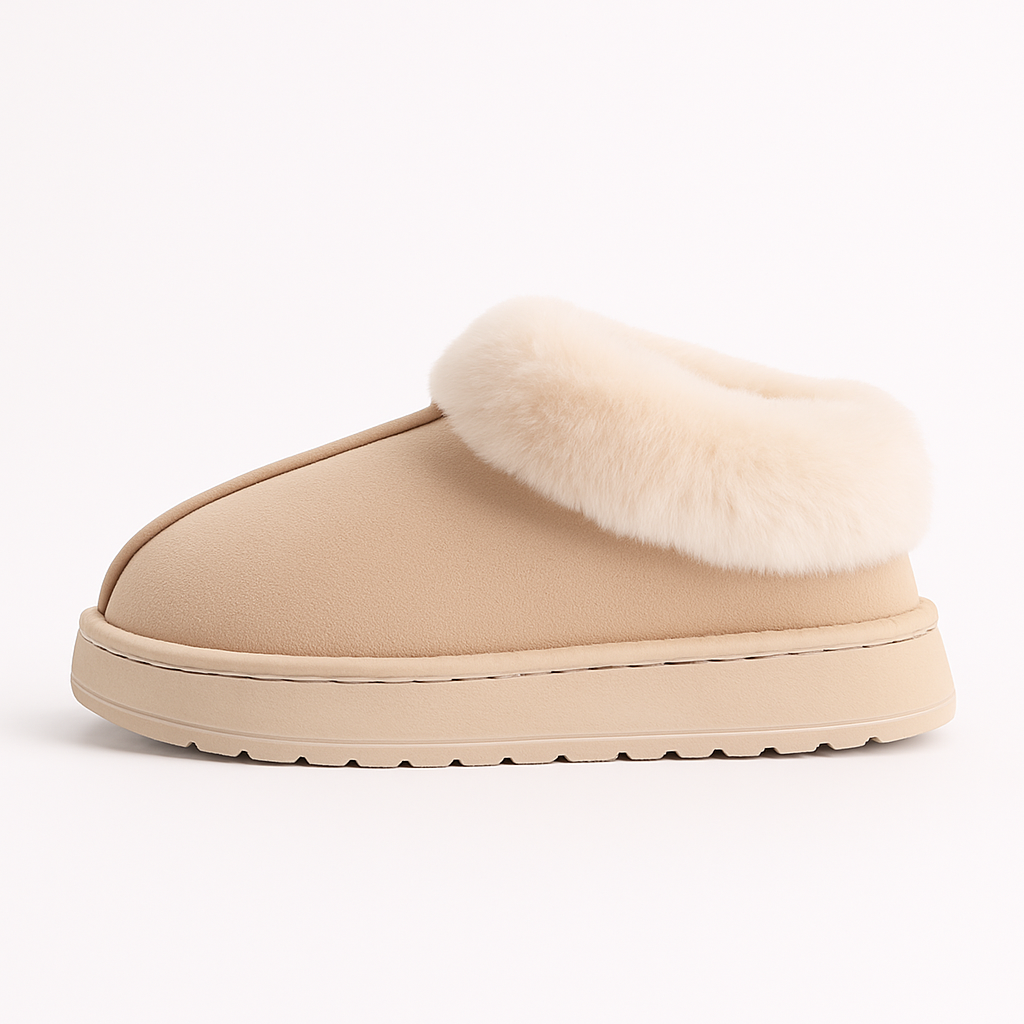 CloudCuff Slippers – highlights the fluffy cuff.