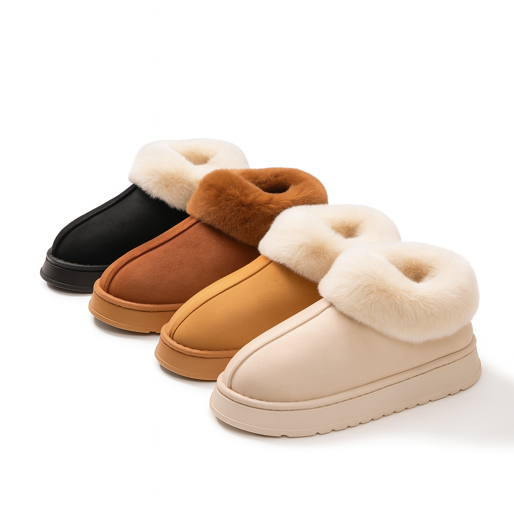 CloudCuff Slippers – highlights the fluffy cuff.