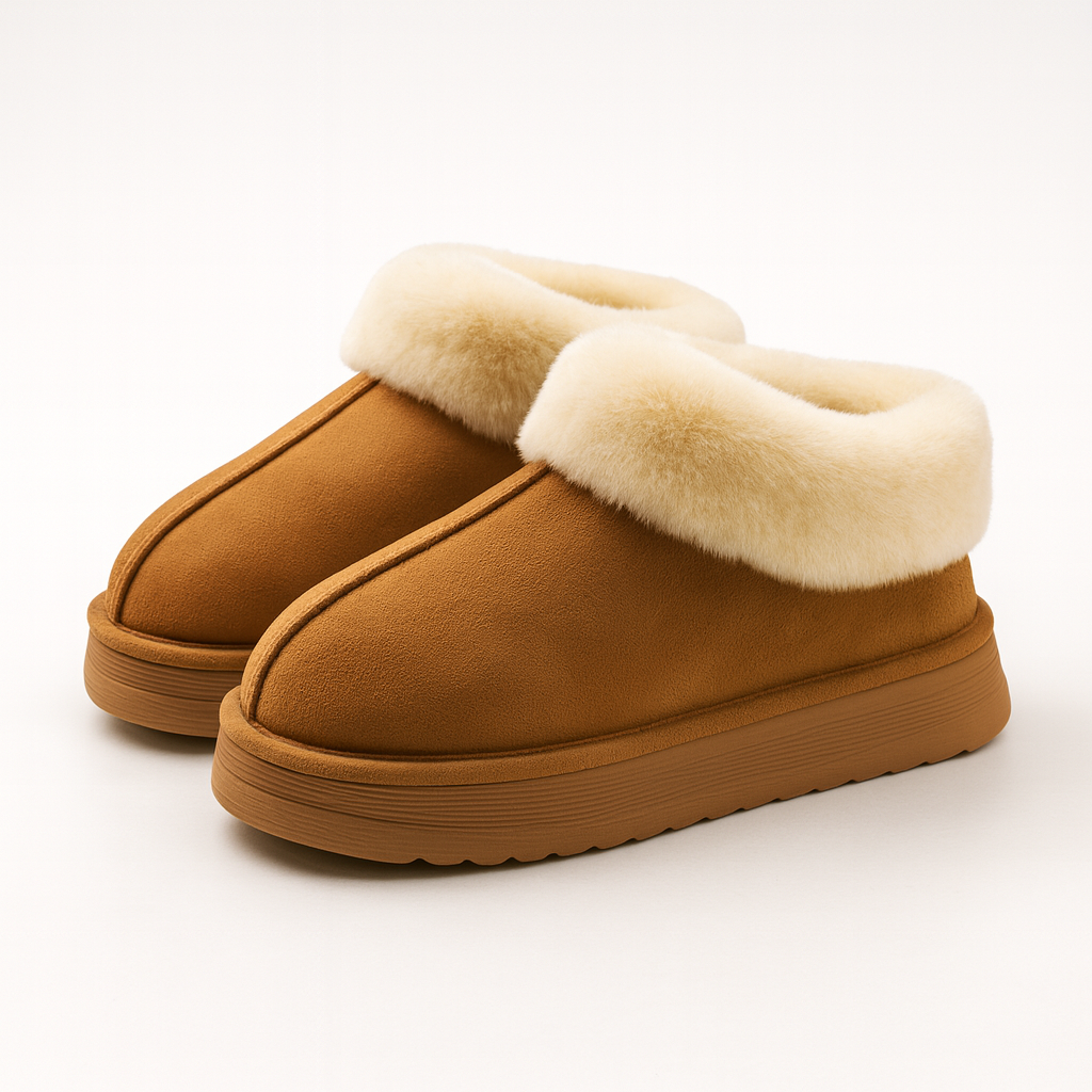 CloudCuff Slippers – highlights the fluffy cuff.