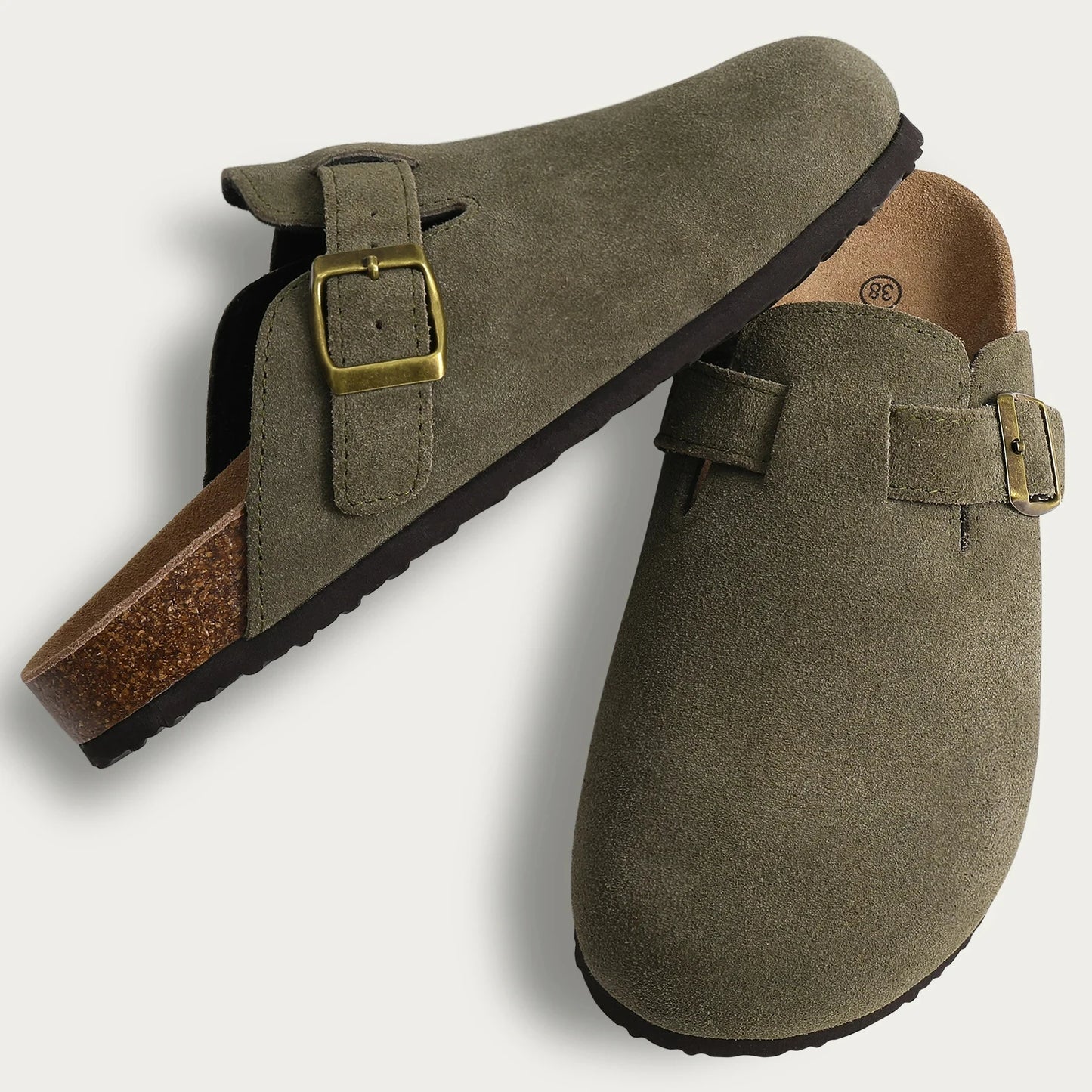 Steps | Premium Cork Suede Mules by Suede Step