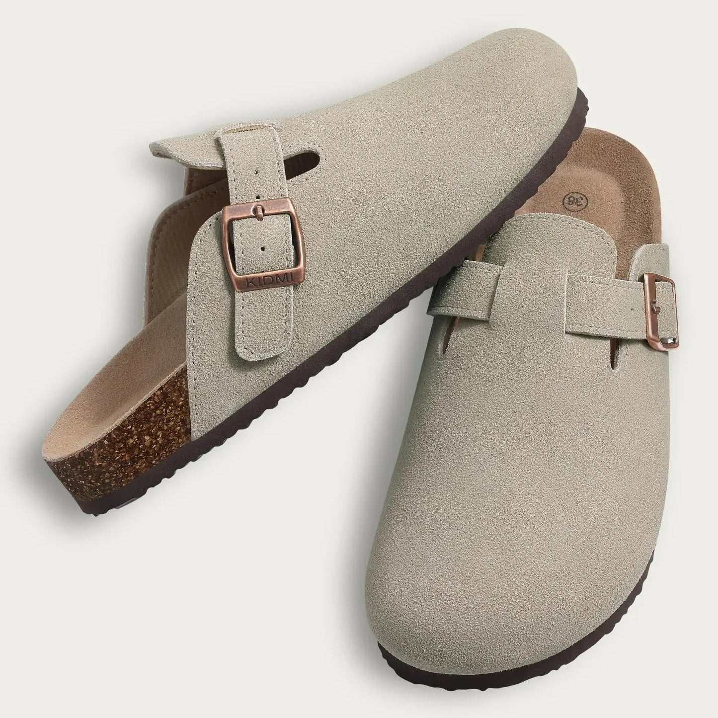 Steps | Premium Cork Suede Mules by Suede Step