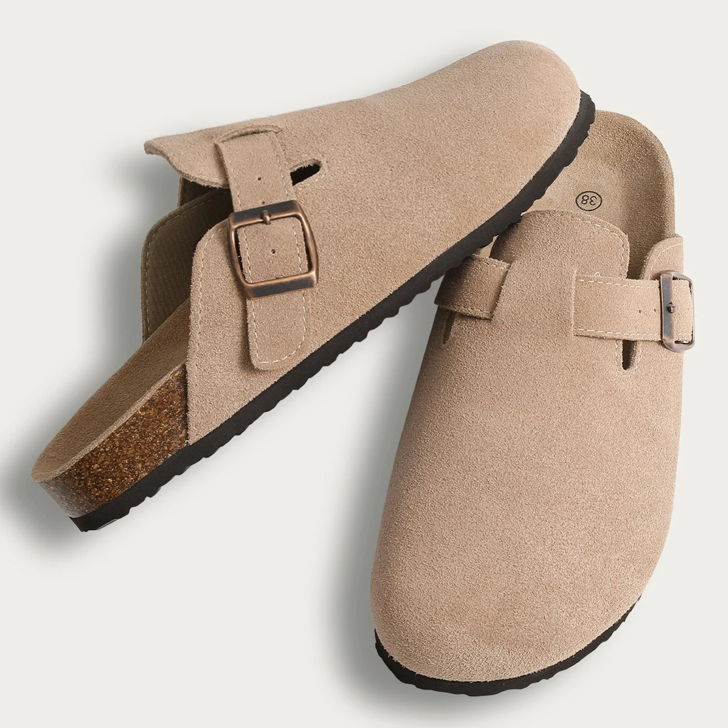 Steps | Premium Cork Suede Mules by Suede Step