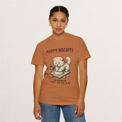 Cute Puppy Biscuit Bakery T-shirt, Dog Lover Gift, Unisex Graphic Tee, Dog Mom Shirt, Fun Pet Apparel, Animal Lover Top