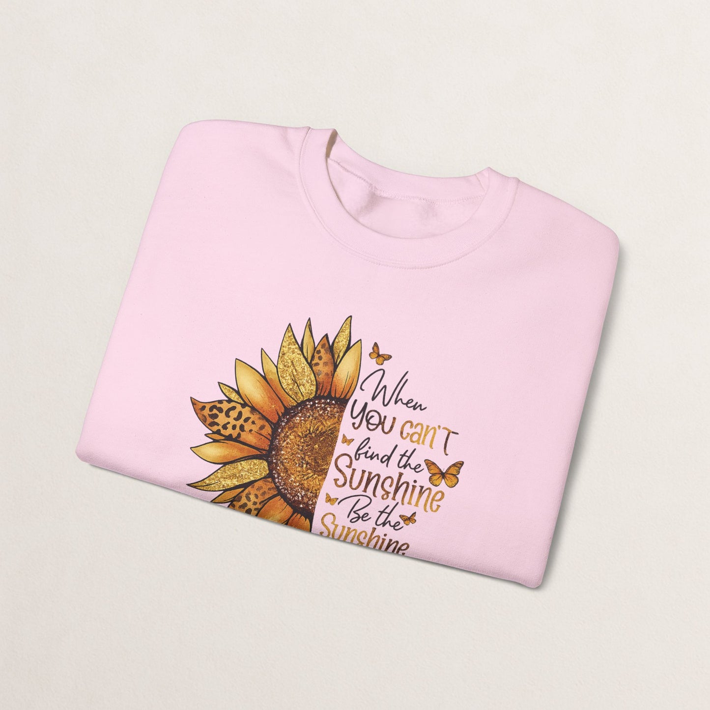 Sunshine Crewneck Sweatshirt, Unisex Sweater, Gift for Her, Cozy Autumn Apparel, Inspirational Wall Art Style